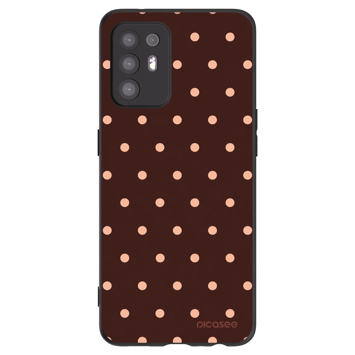 Picasee silikónový čierny obal pre OPPO A94 5G - Peach Dots & Chocolate