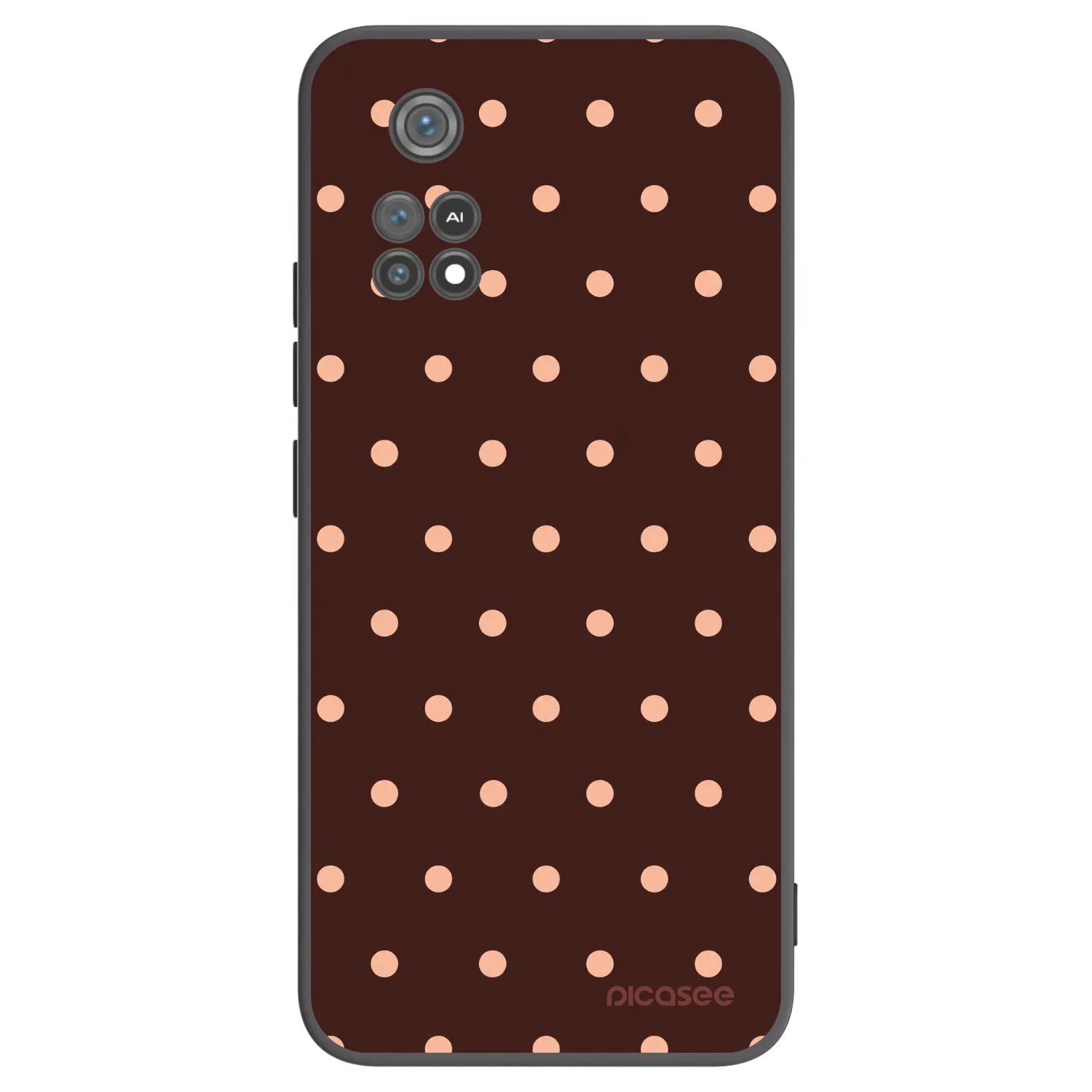 Picasee silikónový čierny obal pre Xiaomi Poco M4 Pro - Peach Dots & Chocolate