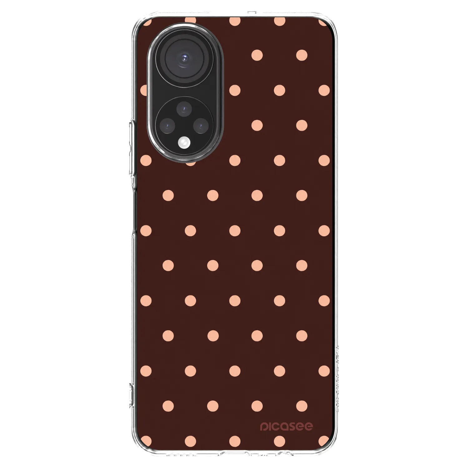 Picasee silikónový prehľadný obal pre Honor X7 - Peach Dots & Chocolate