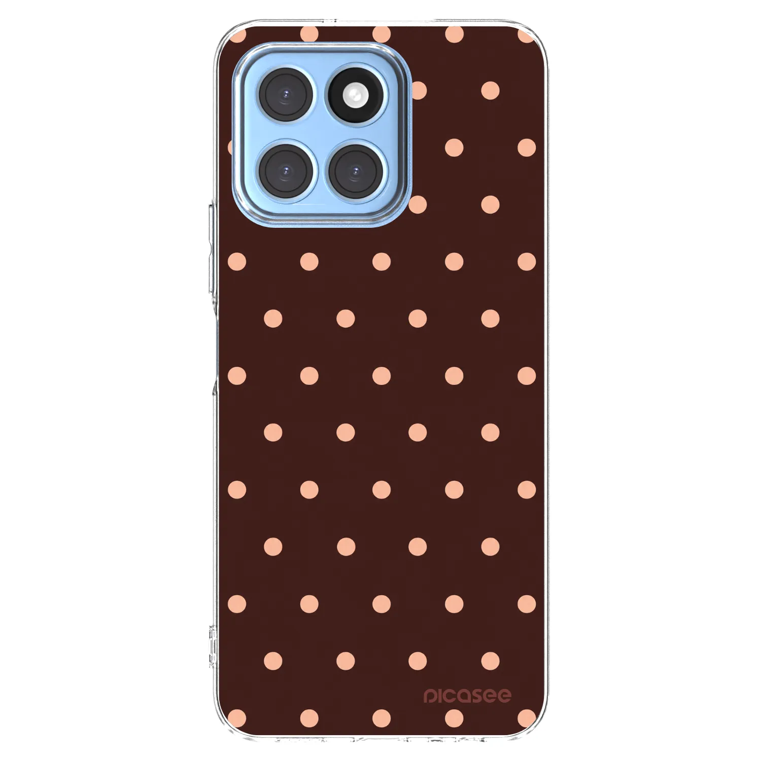 Picasee silikónový prehľadný obal pre Honor X6 - Peach Dots & Chocolate