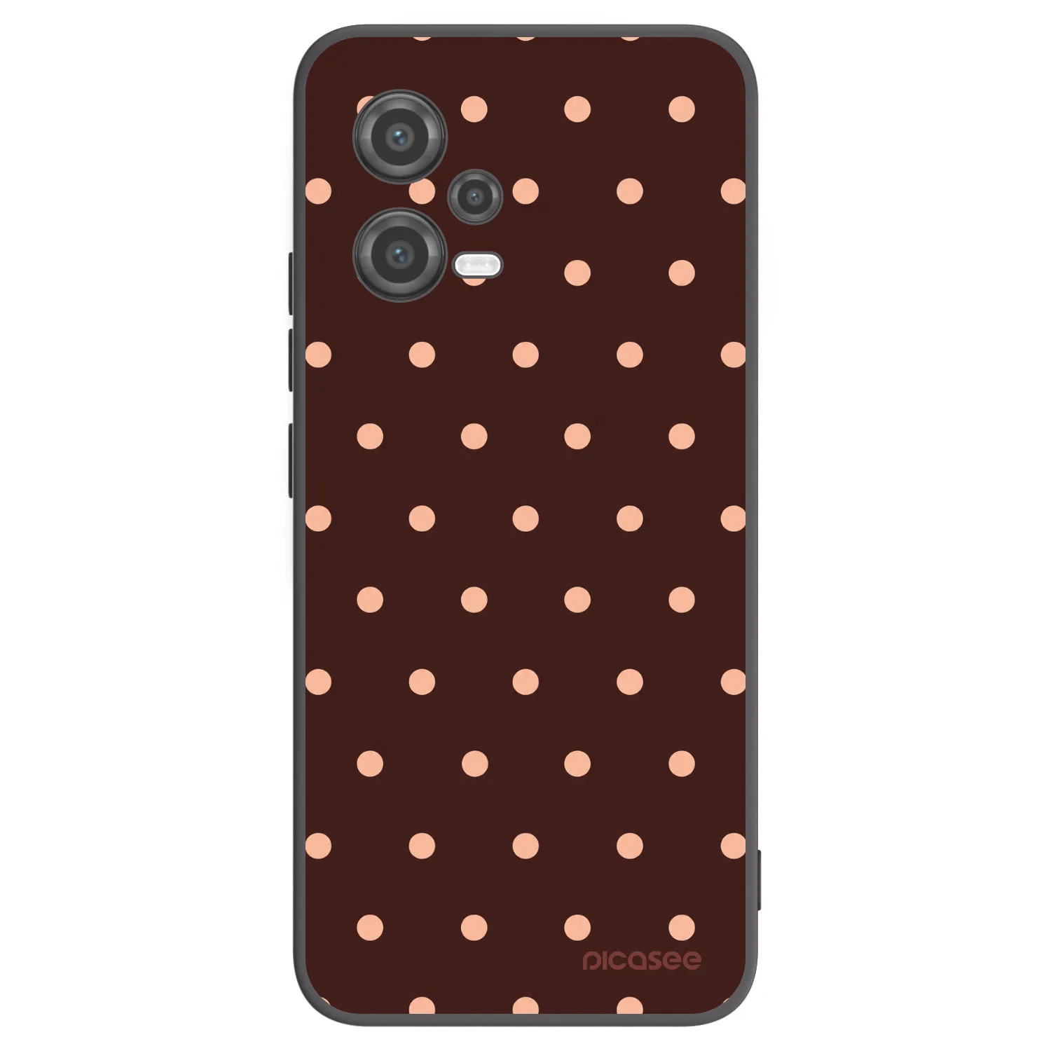 Picasee silikónový čierny obal pre Xiaomi Poco X5 - Peach Dots & Chocolate