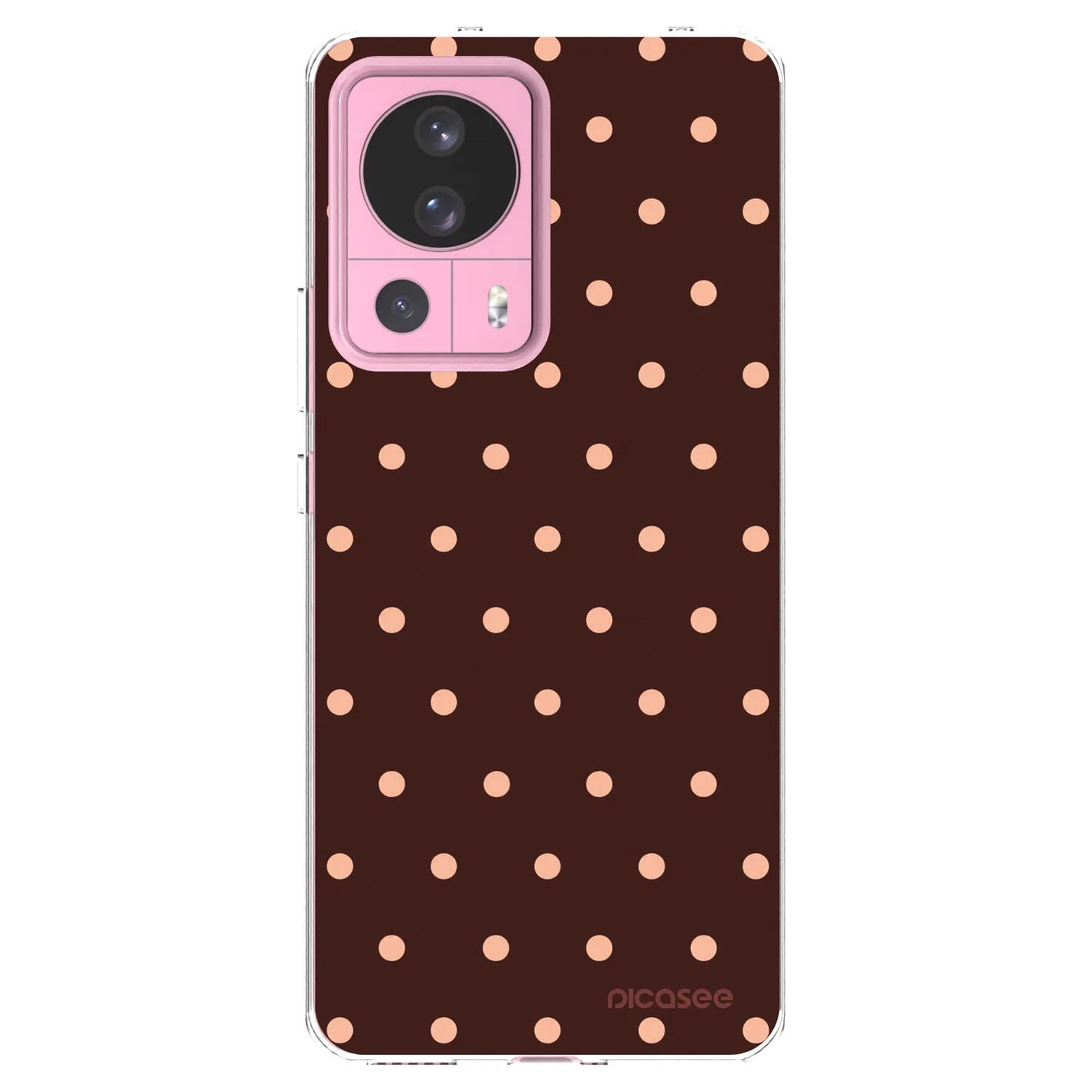 Picasee silikónový prehľadný obal pre Xiaomi 13 Lite - Peach Dots & Chocolate