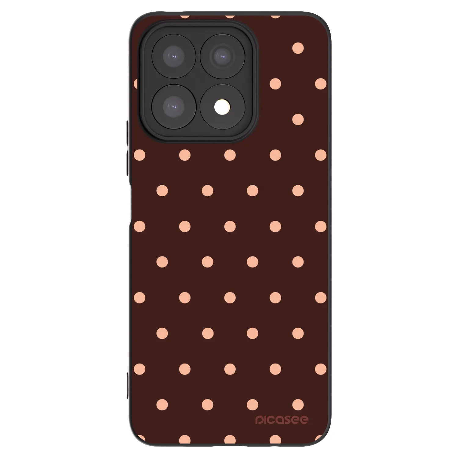 Picasee silikónový čierny obal pre Honor X8a - Peach Dots & Chocolate