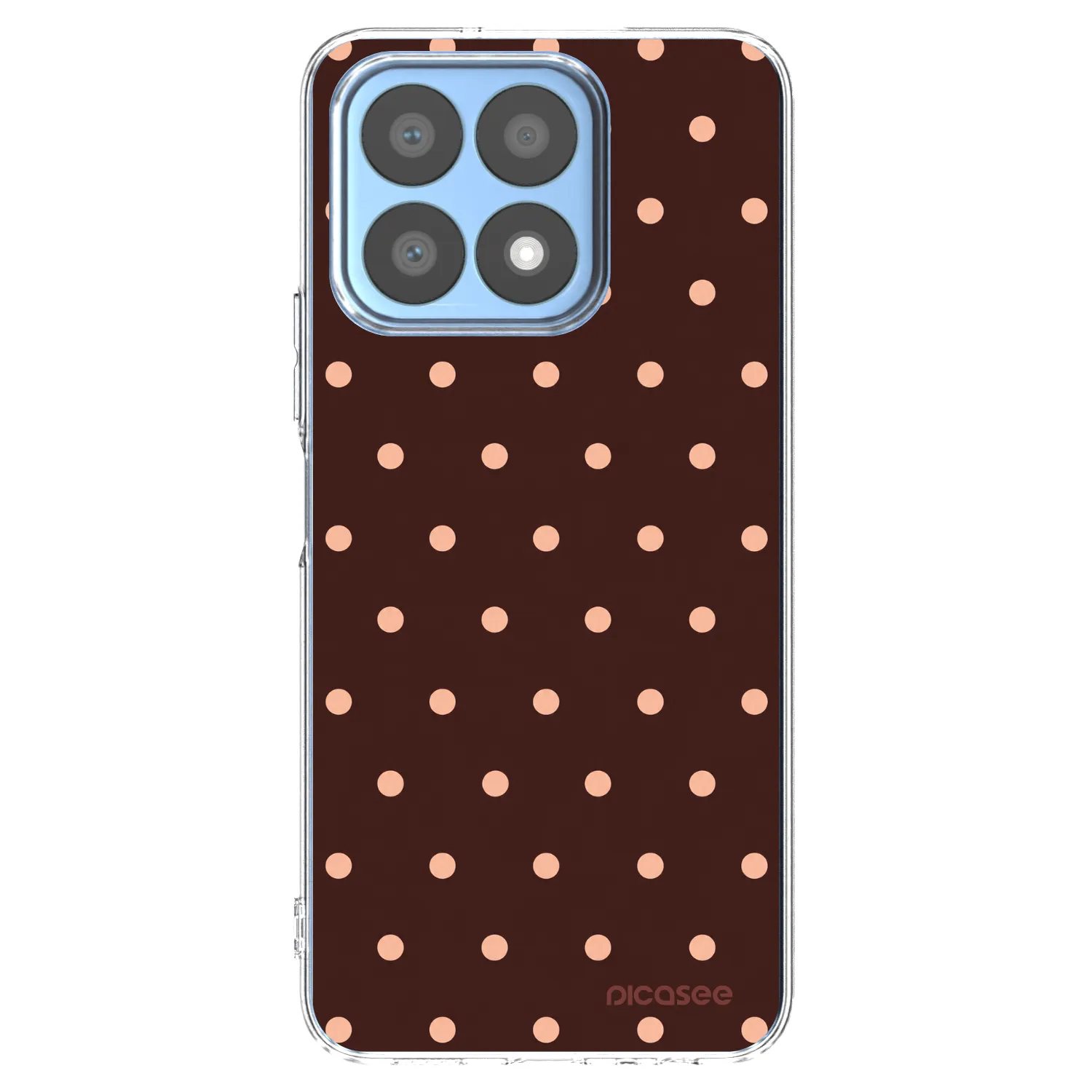 Picasee silikónový prehľadný obal pre Honor X8a - Peach Dots & Chocolate