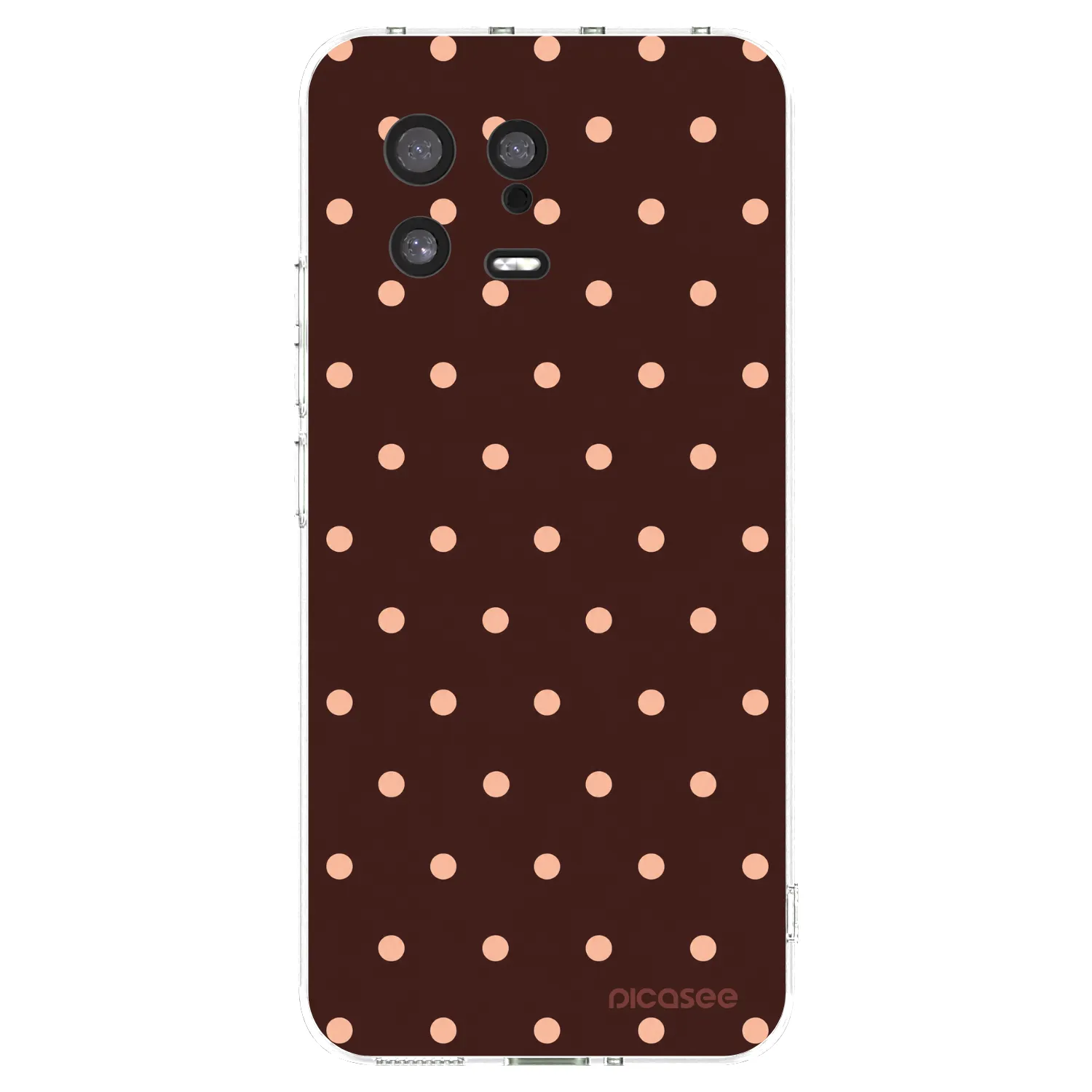 Picasee silikónový prehľadný obal pre Xiaomi 13 - Peach Dots & Chocolate
