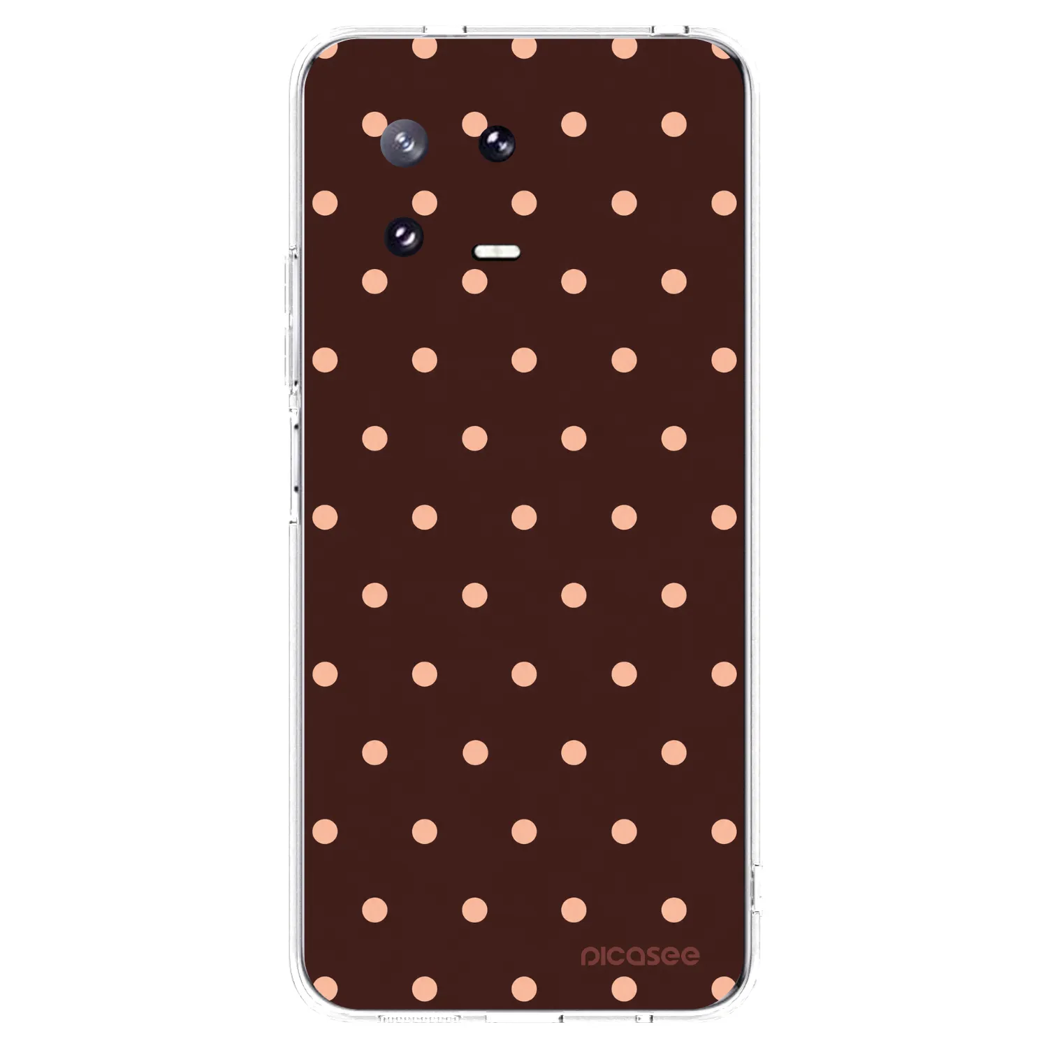 Picasee silikónový prehľadný obal pre Xiaomi 13 Pro - Peach Dots & Chocolate