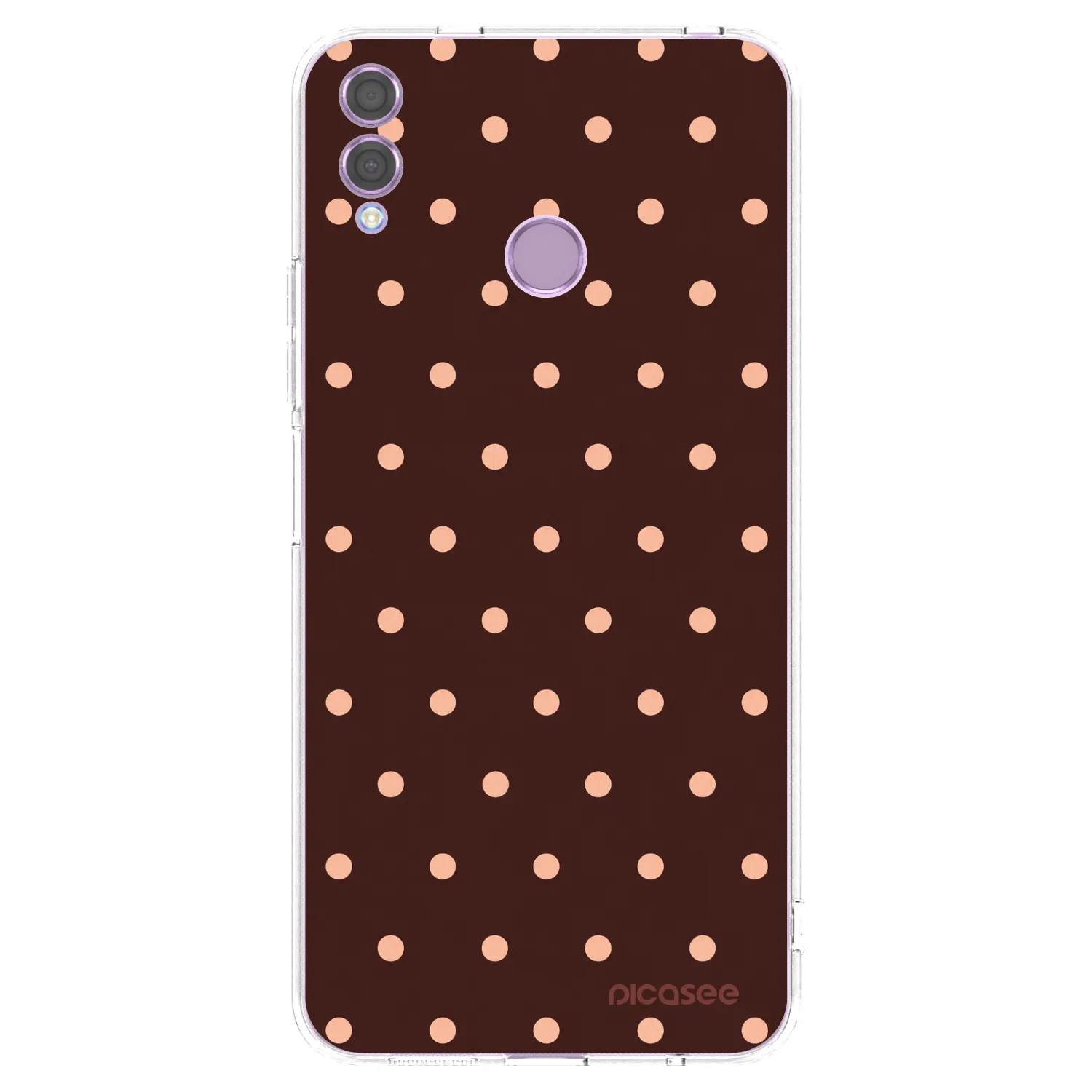 Picasee silikónový prehľadný obal pre Honor 8X - Peach Dots & Chocolate