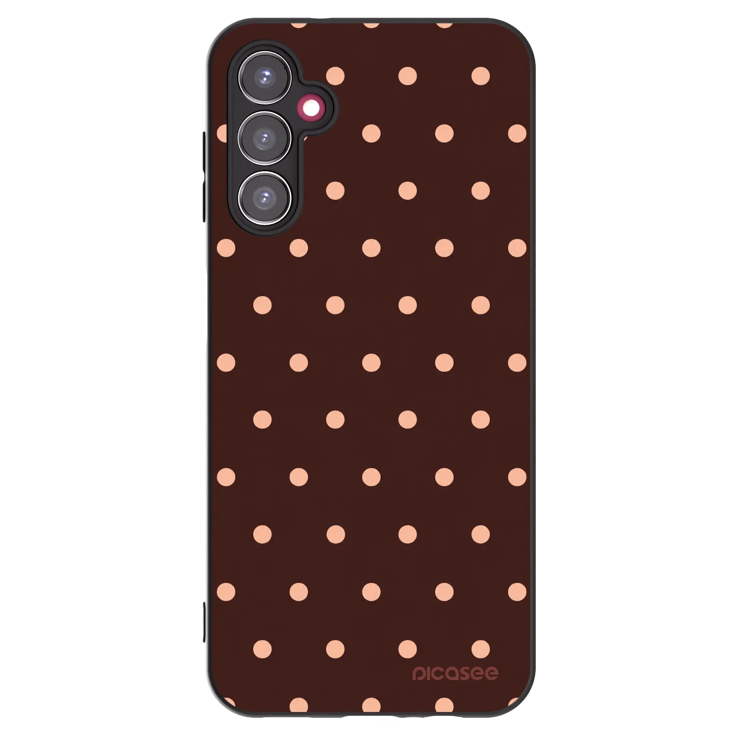 Picasee silikónový čierny obal pre Samsung Galaxy A14 4G A145R - Peach Dots & Chocolate