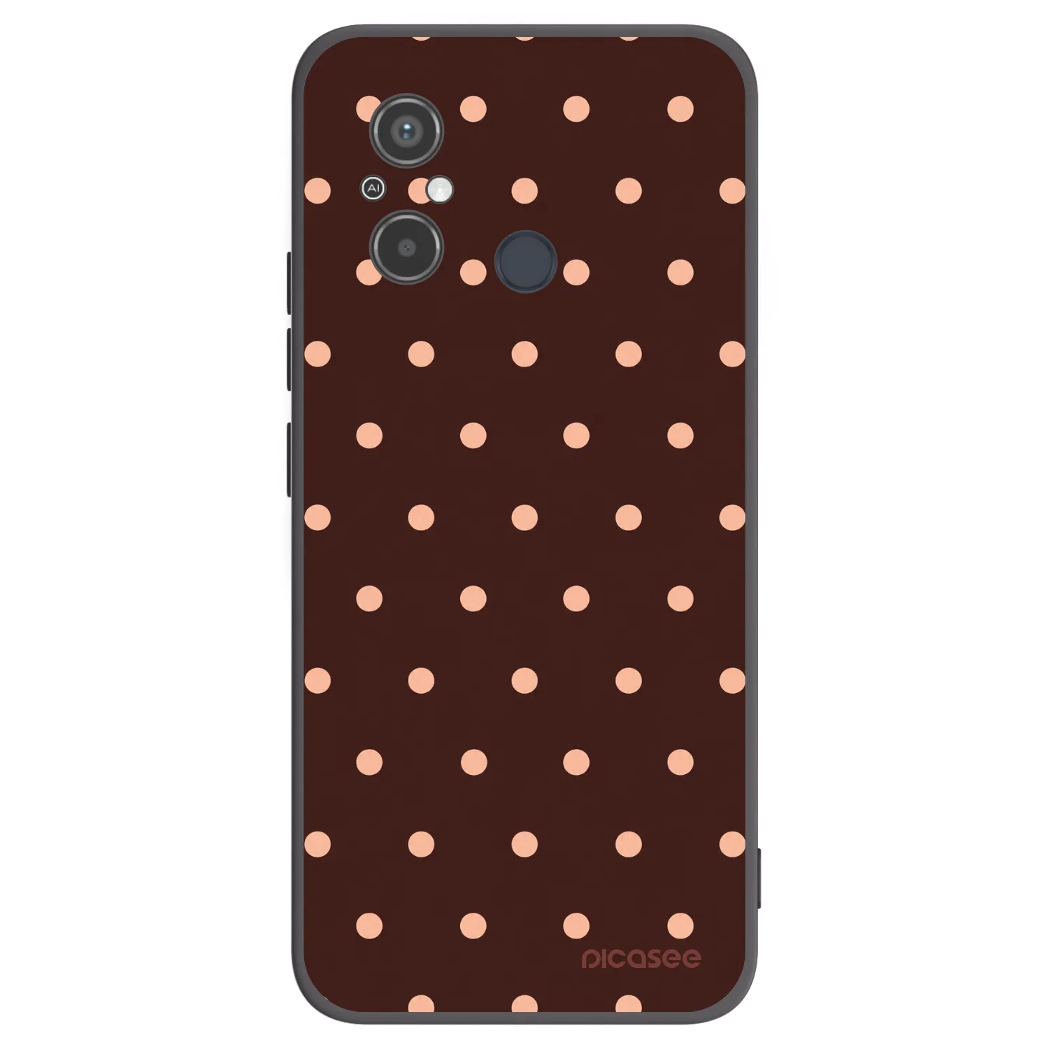 Picasee silikónový čierny obal pre Xiaomi Redmi 12C - Peach Dots & Chocolate