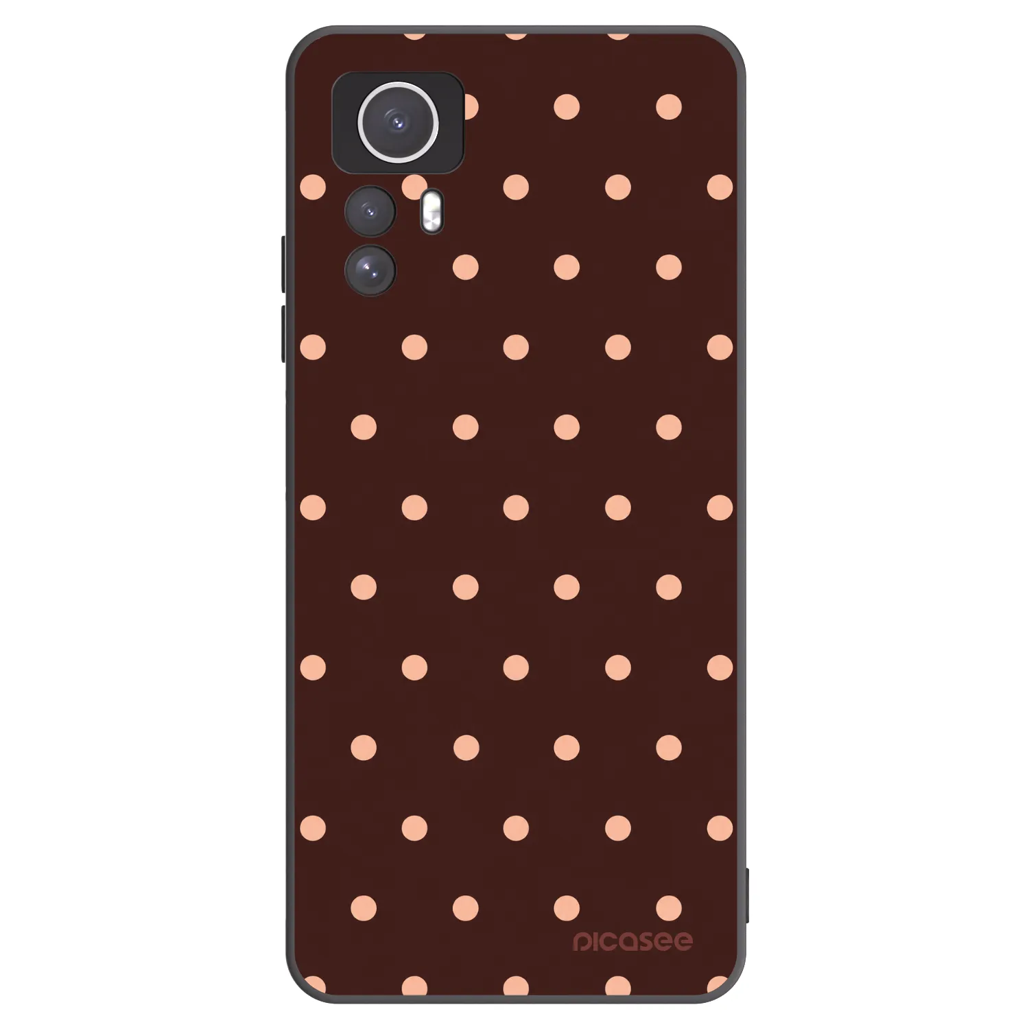 Picasee silikónový čierny obal pre Xiaomi Redmi Note 12S - Peach Dots & Chocolate