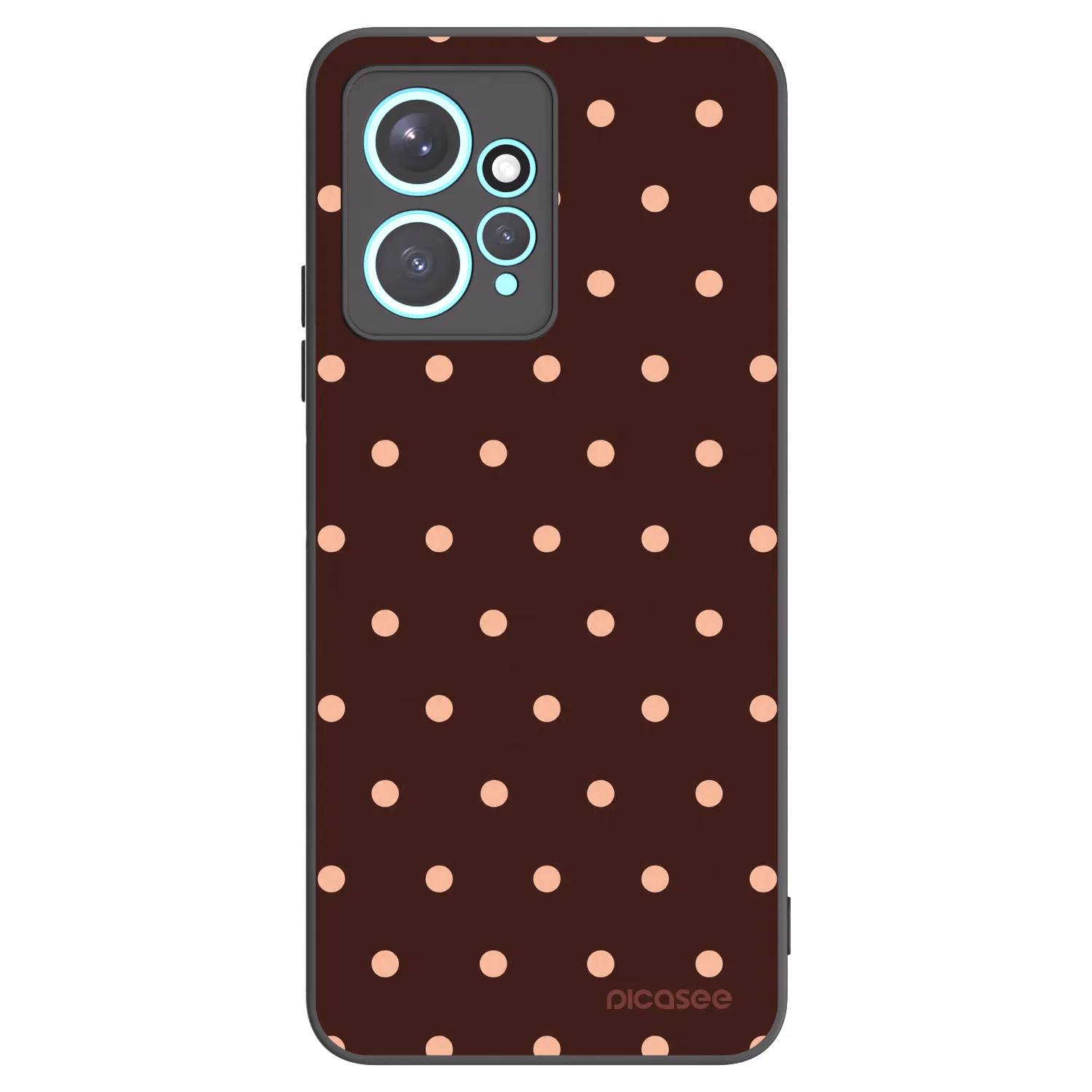 Picasee silikónový čierny obal pre Xiaomi Redmi Note 12 4G - Peach Dots & Chocolate