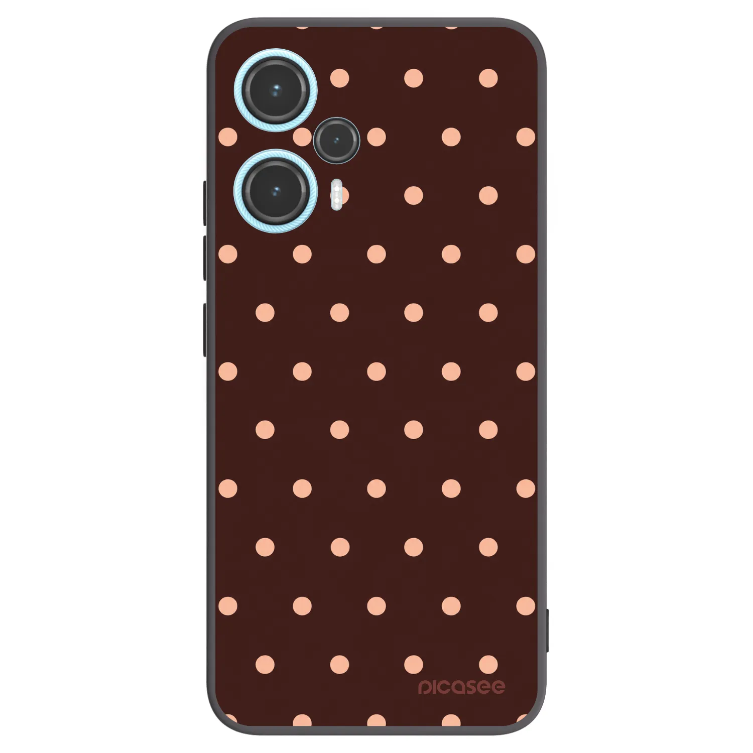 Picasee silikónový čierny obal pre Xiaomi Poco F5 - Peach Dots & Chocolate
