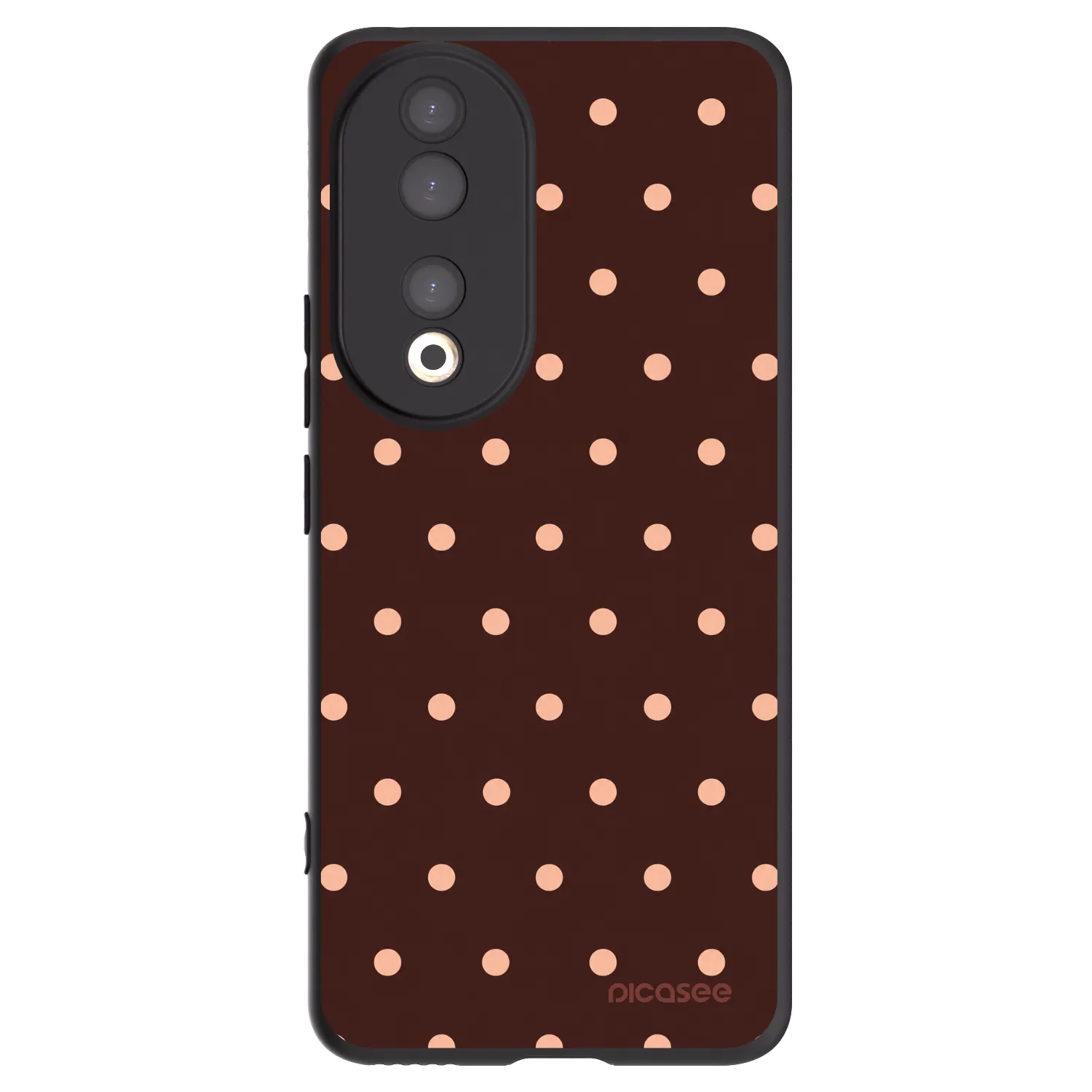 Picasee silikónový čierny obal pre Honor 90 5G - Peach Dots & Chocolate
