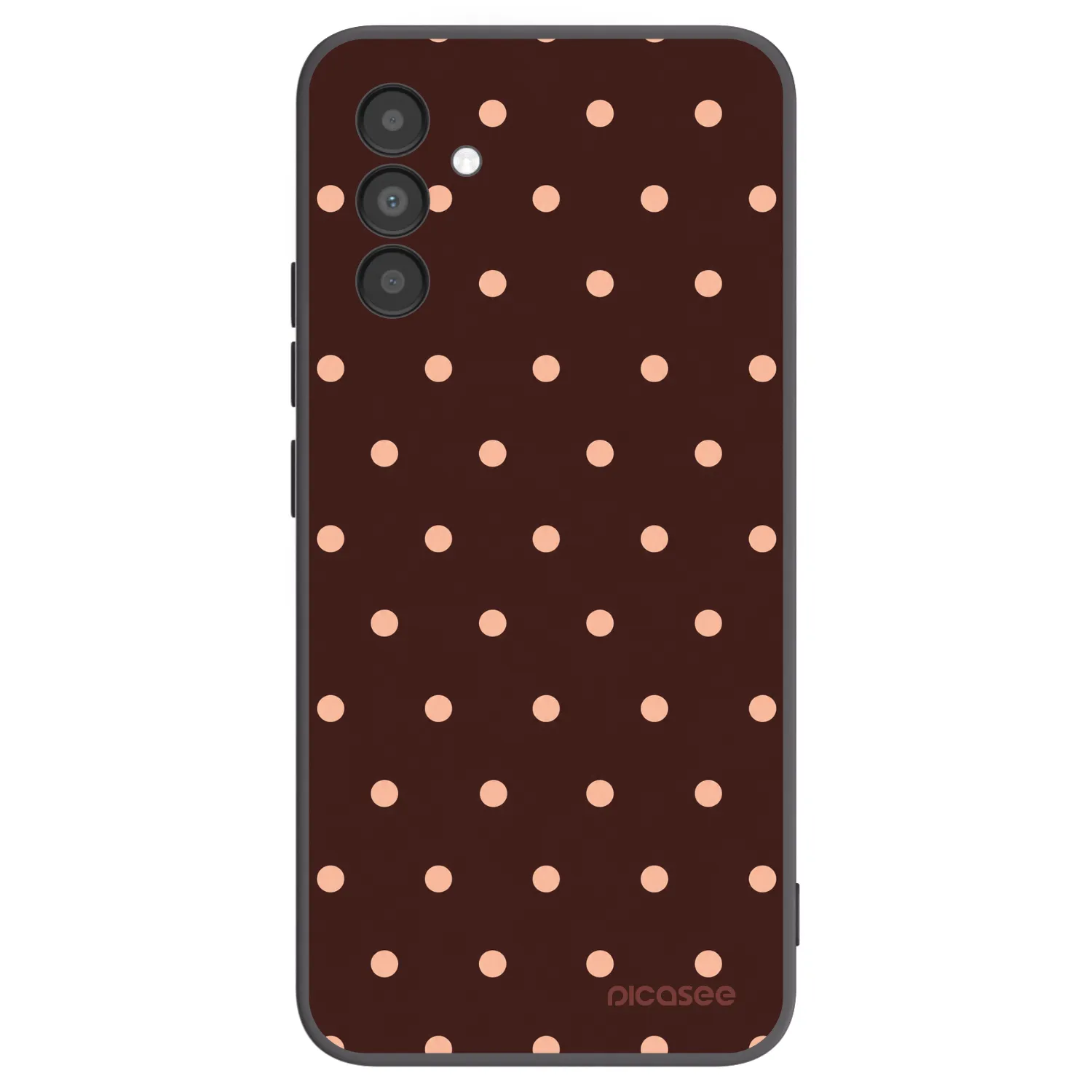 Picasee silikónový čierny obal pre Samsung Galaxy A04s A047F - Peach Dots & Chocolate