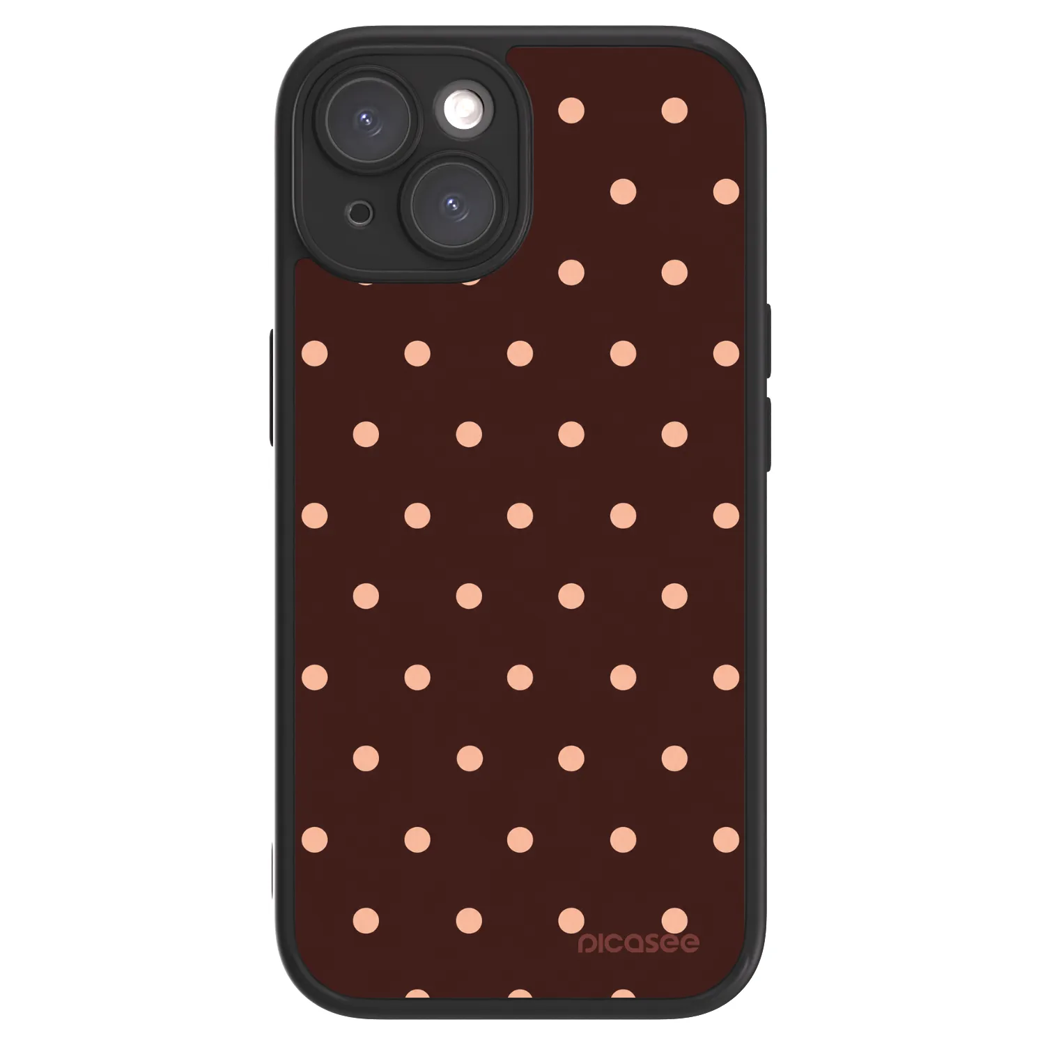 Picasee ULTIMATE CASE pro Apple iPhone 15 - Peach Dots & Chocolate
