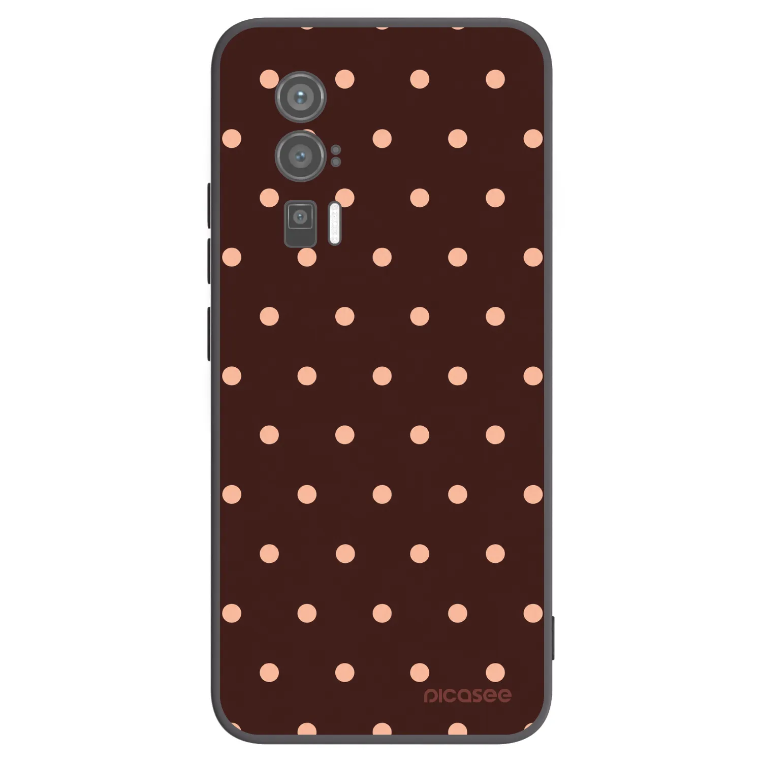 Picasee silikónový čierny obal pre Xiaomi Poco F5 Pro 5G - Peach Dots & Chocolate