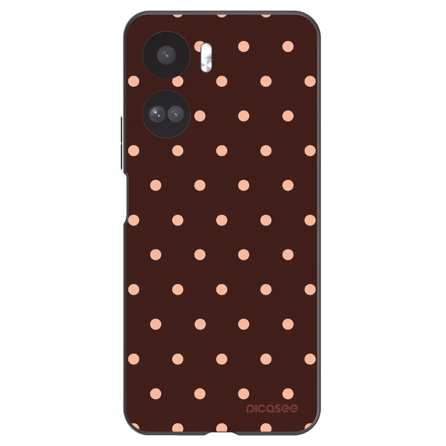 Picasee silikónový čierny obal pre Honor 90 Lite 5G - Peach Dots & Chocolate