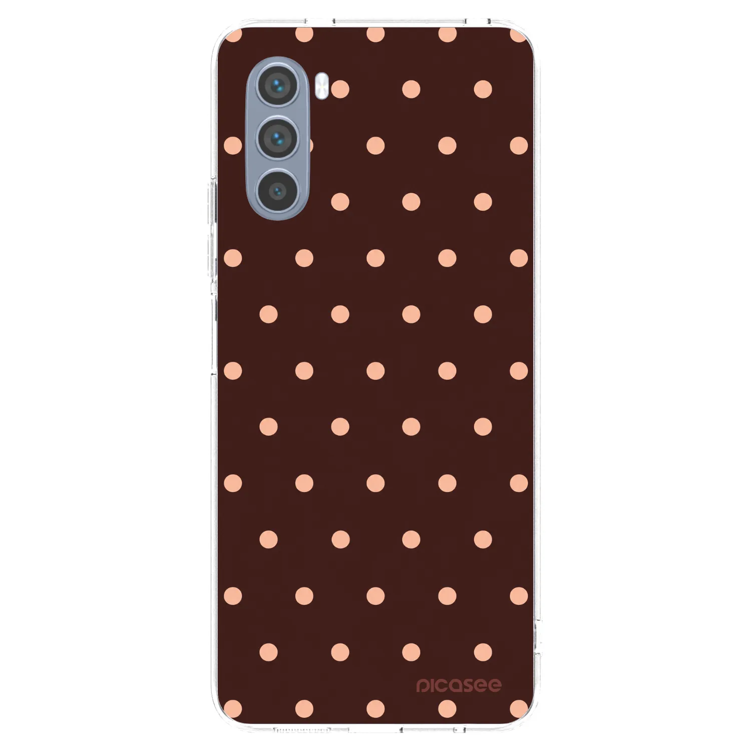 Picasee silikónový prehľadný obal pre Motorola Moto G62 - Peach Dots & Chocolate
