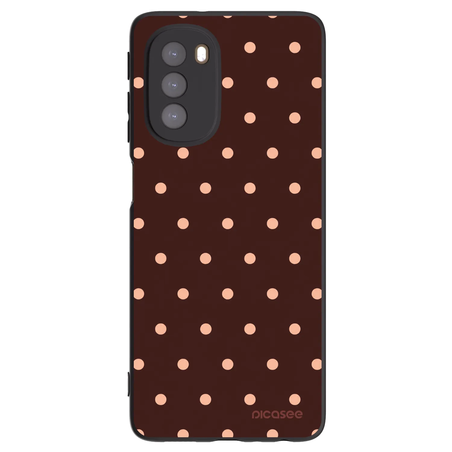 Picasee silikónový čierny obal pre Motorola Moto G51 - Peach Dots & Chocolate