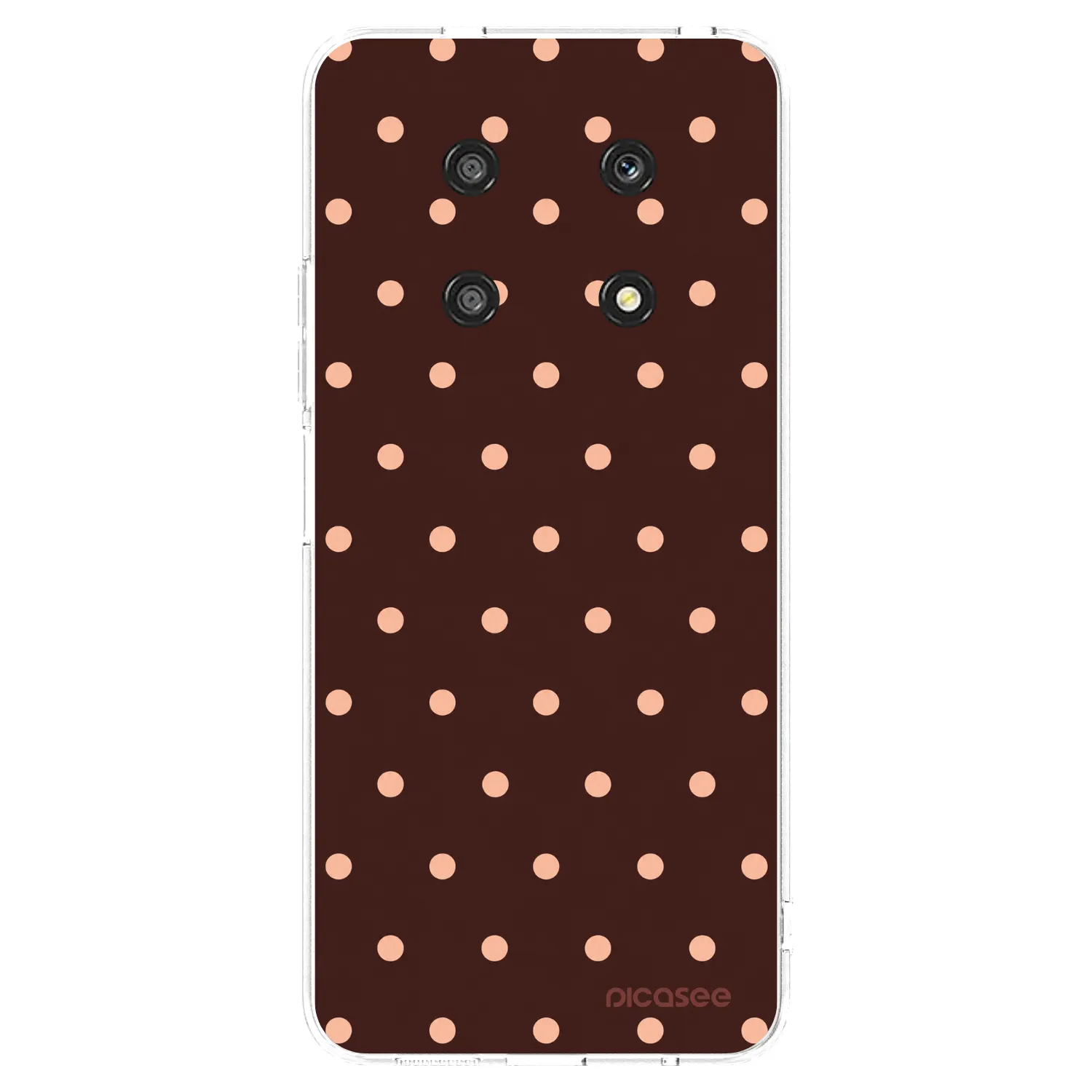 Picasee silikónový prehľadný obal pre Honor Magic4 Lite 5G - Peach Dots & Chocolate