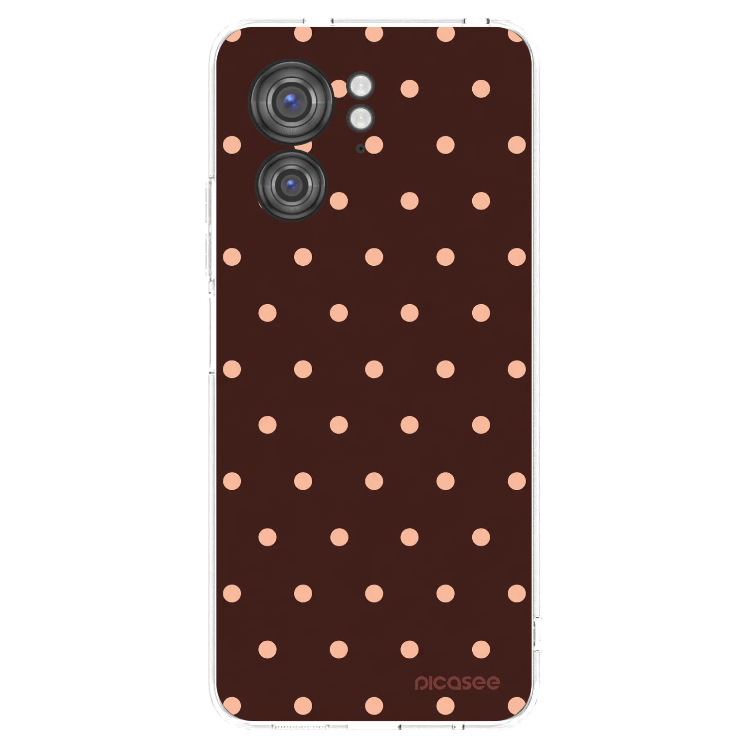 Picasee silikónový prehľadný obal pre Motorola Edge 40 - Peach Dots & Chocolate