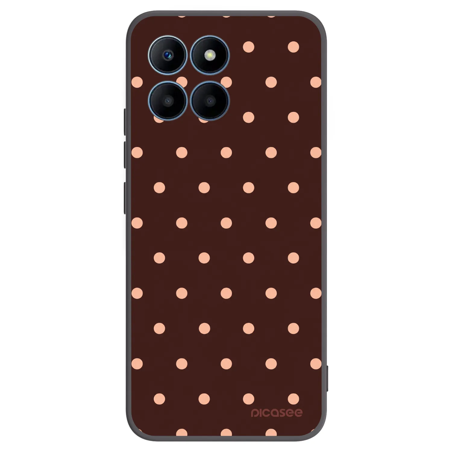Picasee silikónový čierny obal pre Honor 70 Lite - Peach Dots & Chocolate