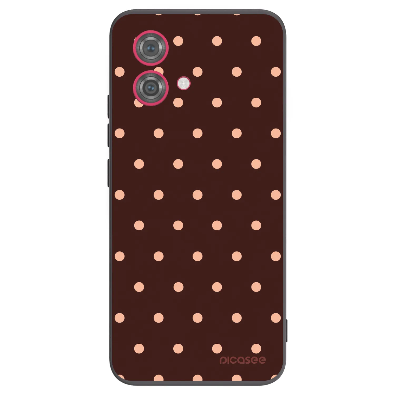 Picasee silikónový čierny obal pre Motorola Moto G84 5G - Peach Dots & Chocolate
