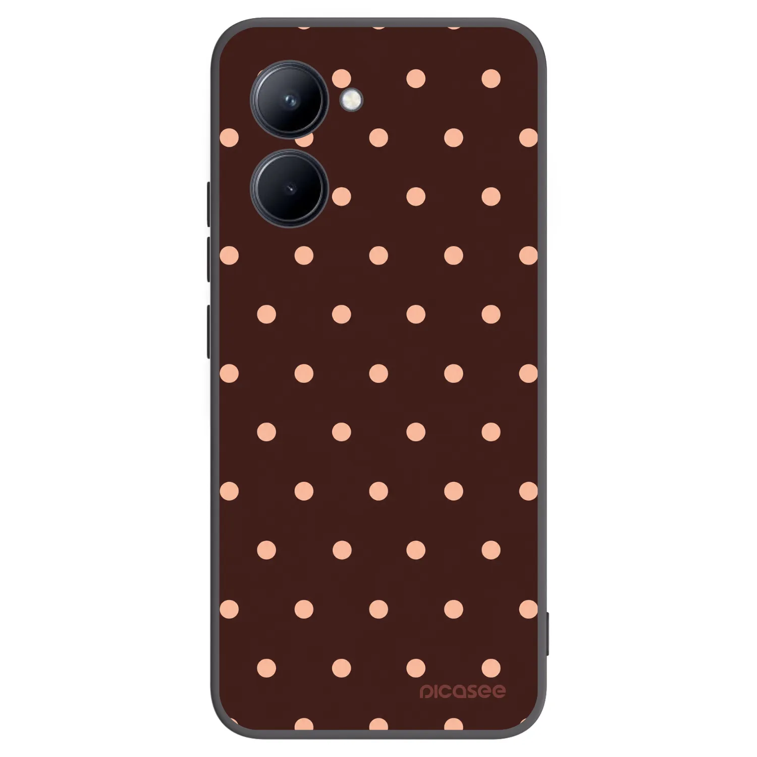 Picasee silikónový čierny obal pre Realme C33 (2023) - Peach Dots & Chocolate