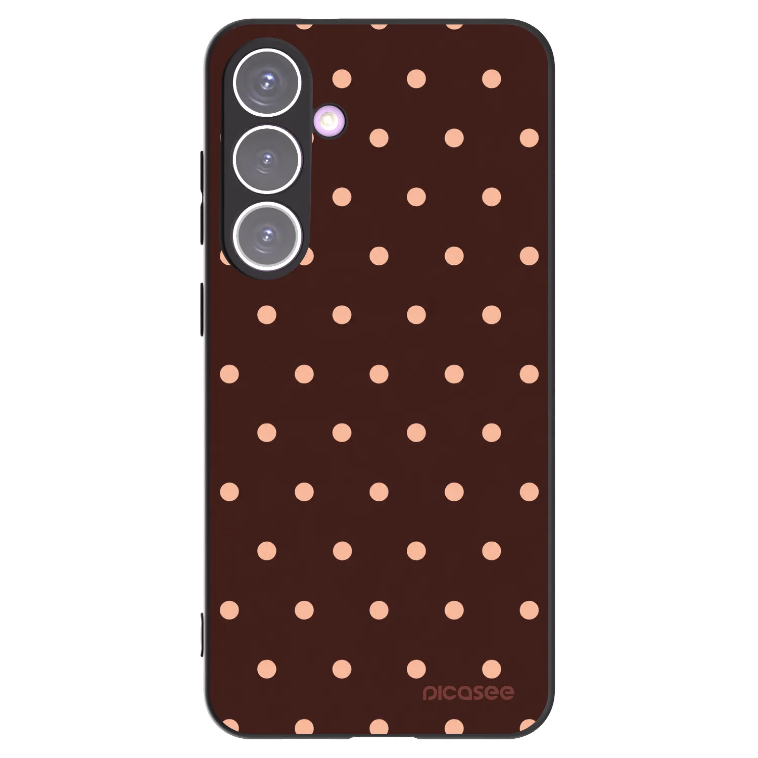 Picasee silikónový čierny obal pre Samsung Galaxy S24+ S926B 5G - Peach Dots & Chocolate