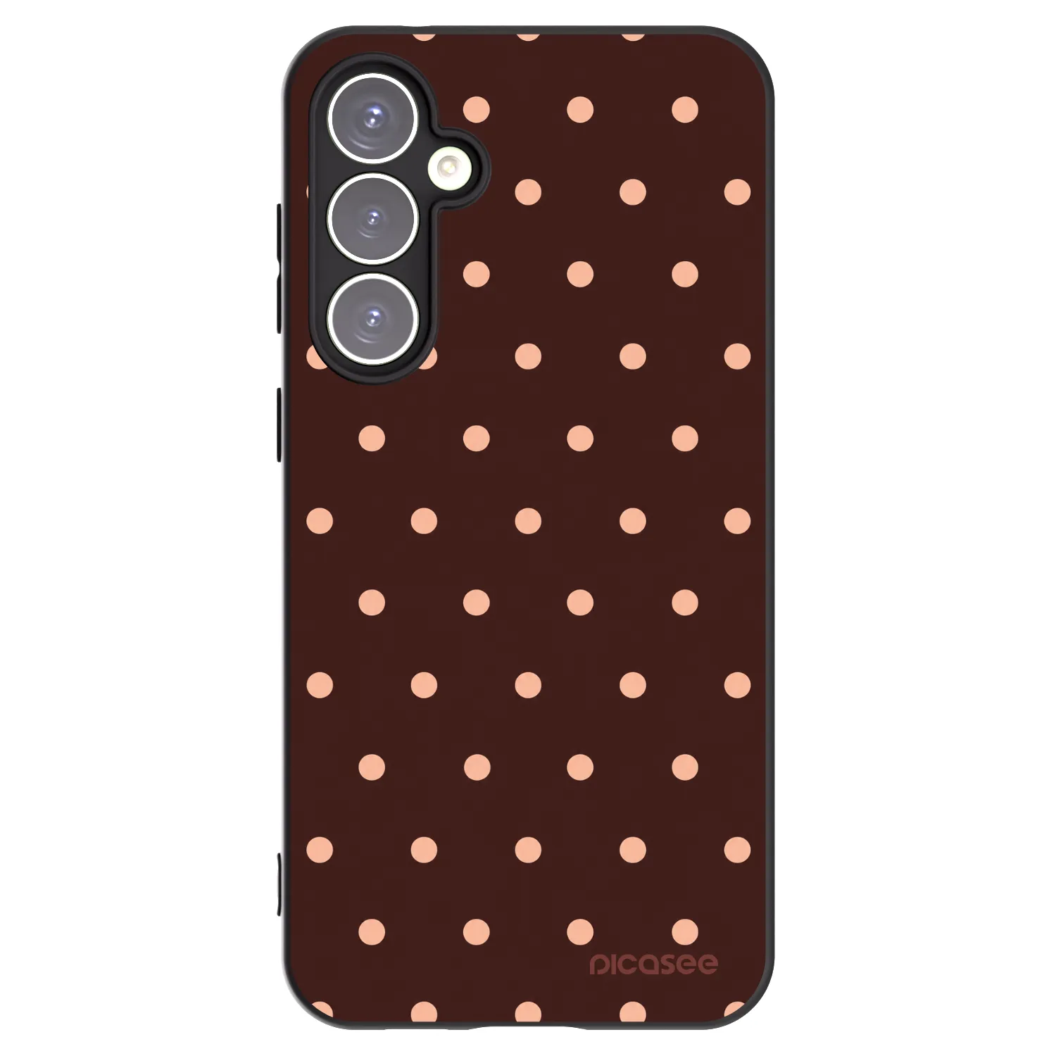 Picasee silikónový čierny obal pre Samsung Galaxy S23 FE S711B - Peach Dots & Chocolate