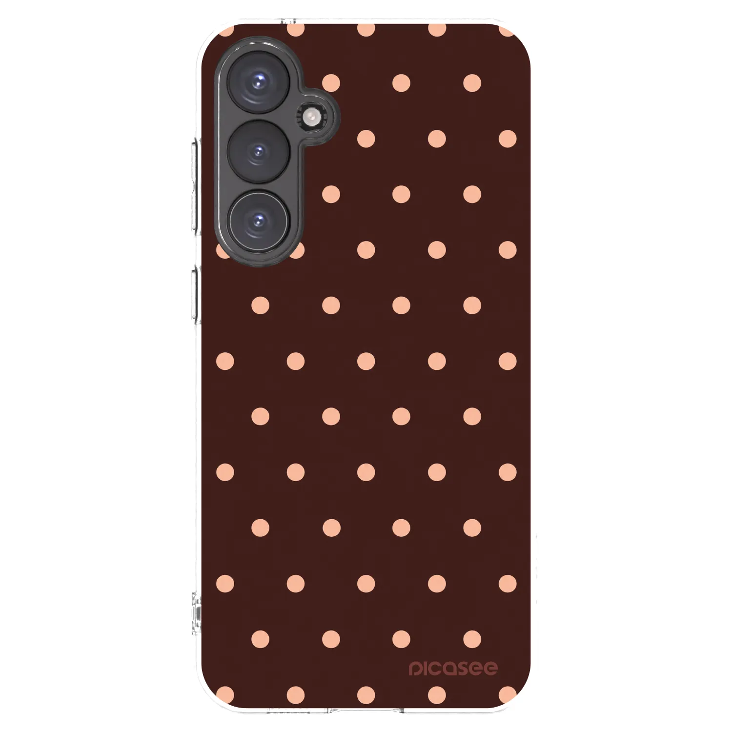 Picasee silikónový prehľadný obal pre Samsung Galaxy S23 FE S711B - Peach Dots & Chocolate