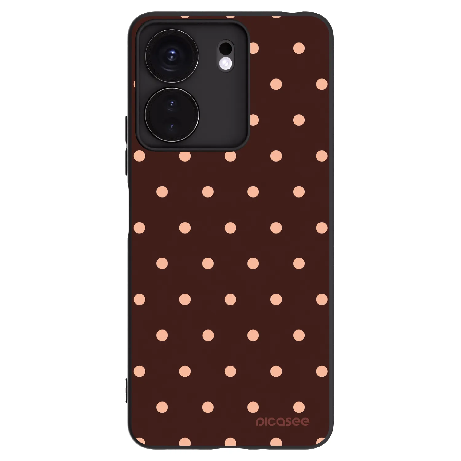 Picasee silikónový čierny obal pre Xiaomi Redmi 13C 4G - Peach Dots & Chocolate