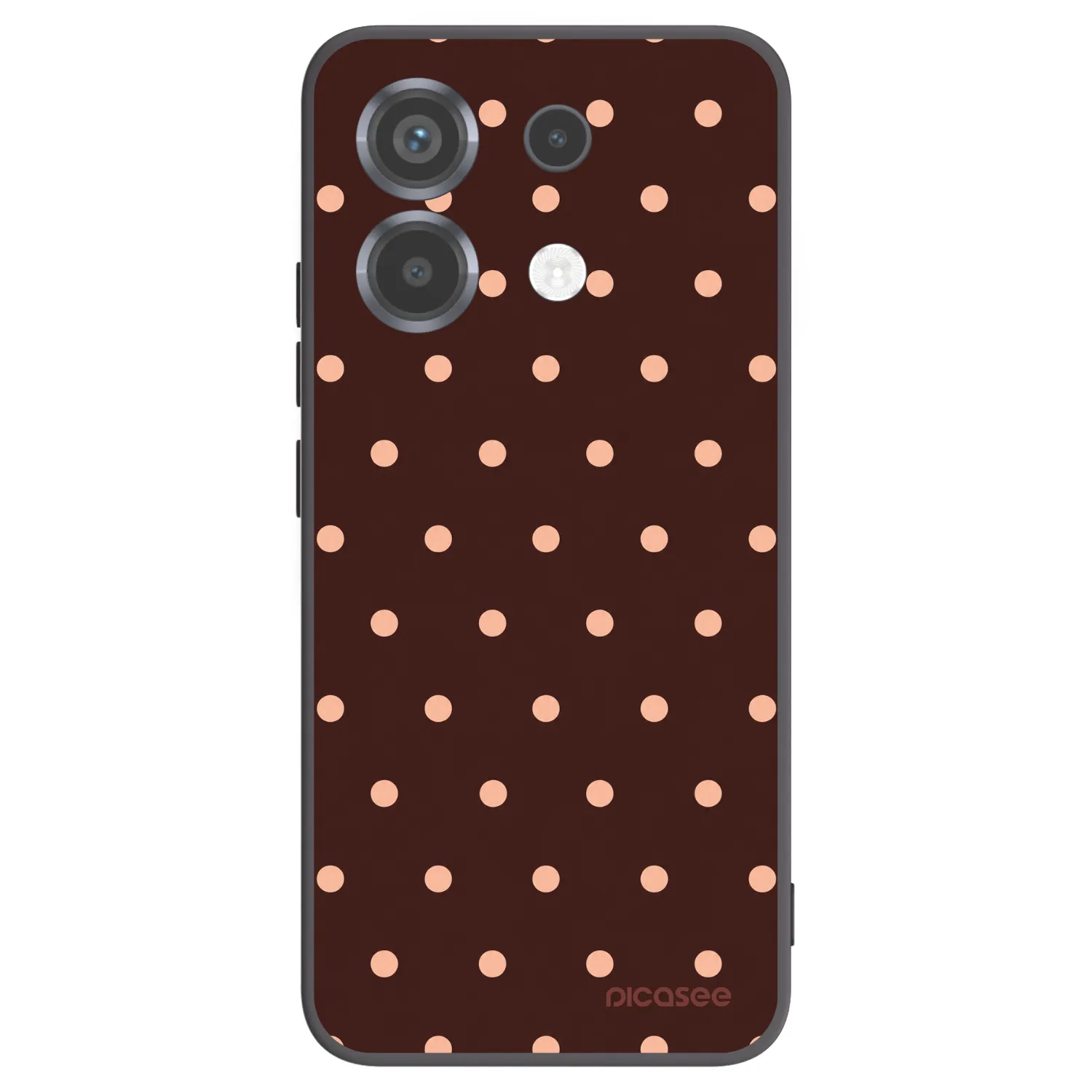 Picasee silikónový čierny obal pre Xiaomi Poco X6 - Peach Dots & Chocolate