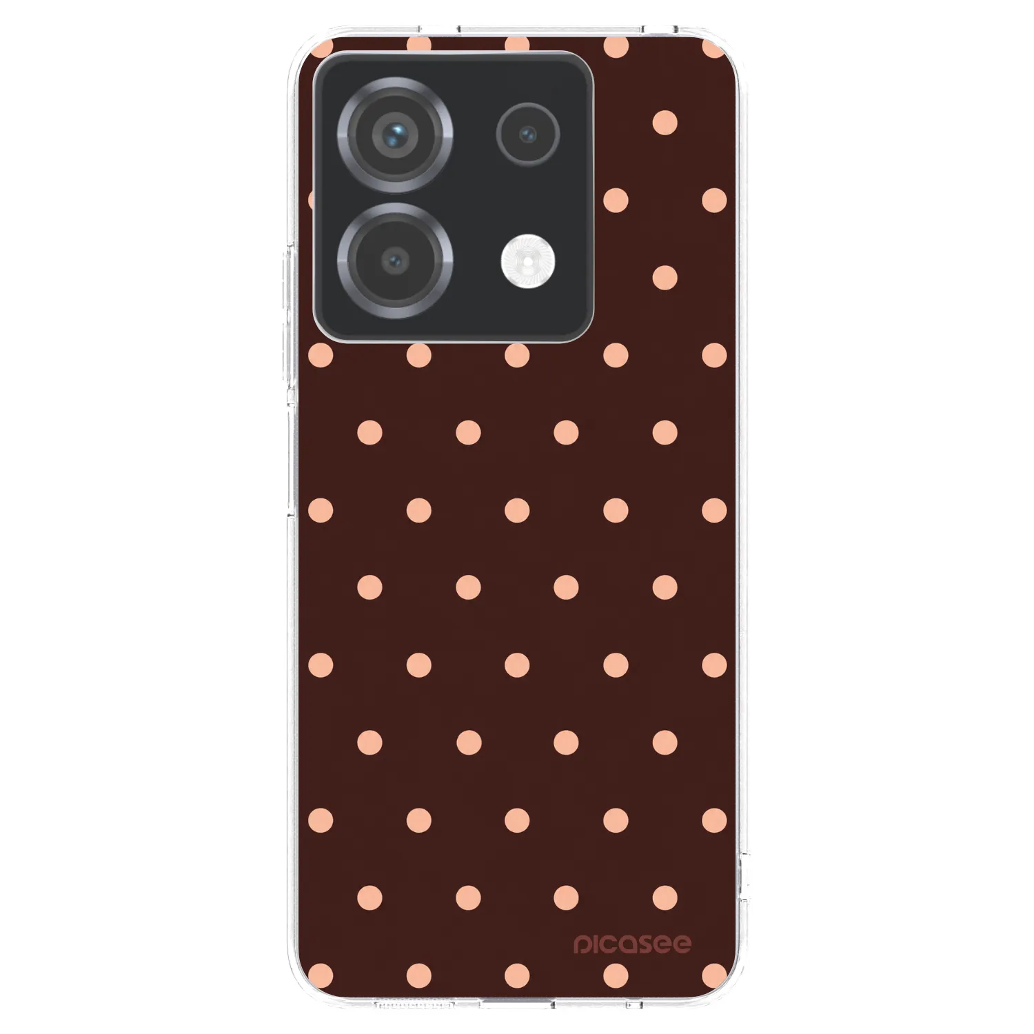 Picasee silikónový prehľadný obal pre Xiaomi Poco X6 - Peach Dots & Chocolate