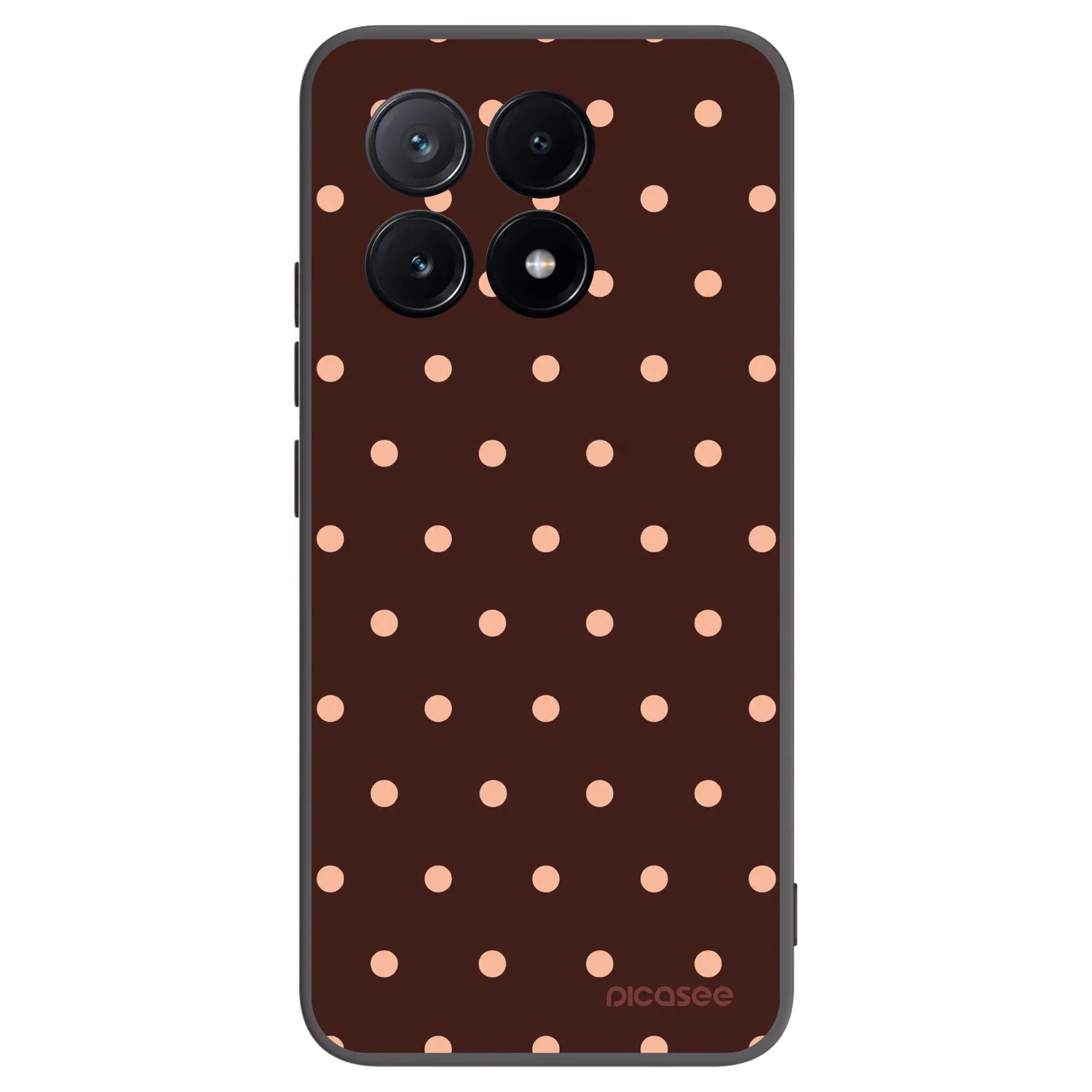 Picasee silikónový čierny obal pre Xiaomi Poco X6 Pro - Peach Dots & Chocolate