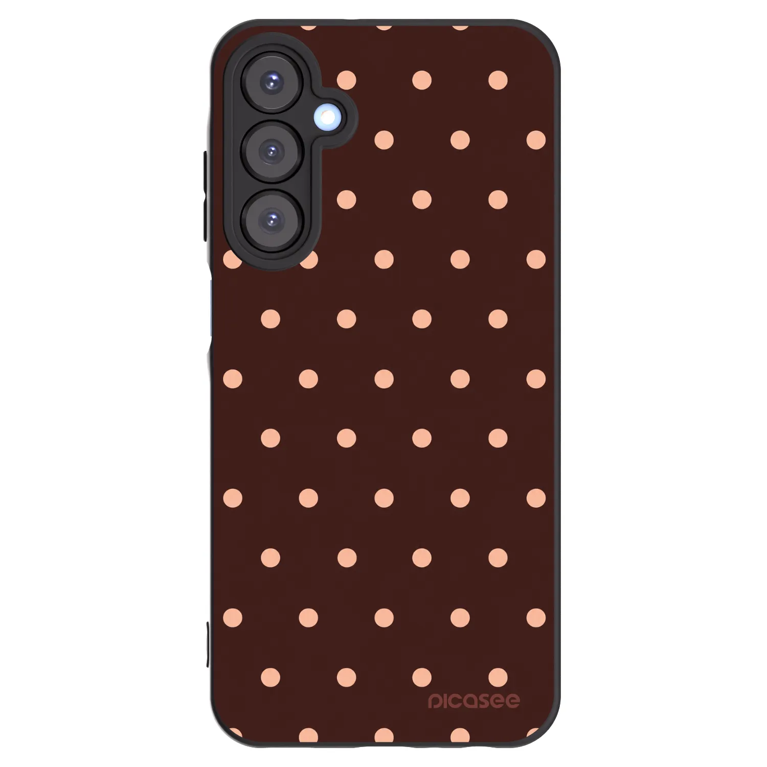 Picasee silikónový čierny obal pre Samsung Galaxy A25 A256B 5G - Peach Dots & Chocolate