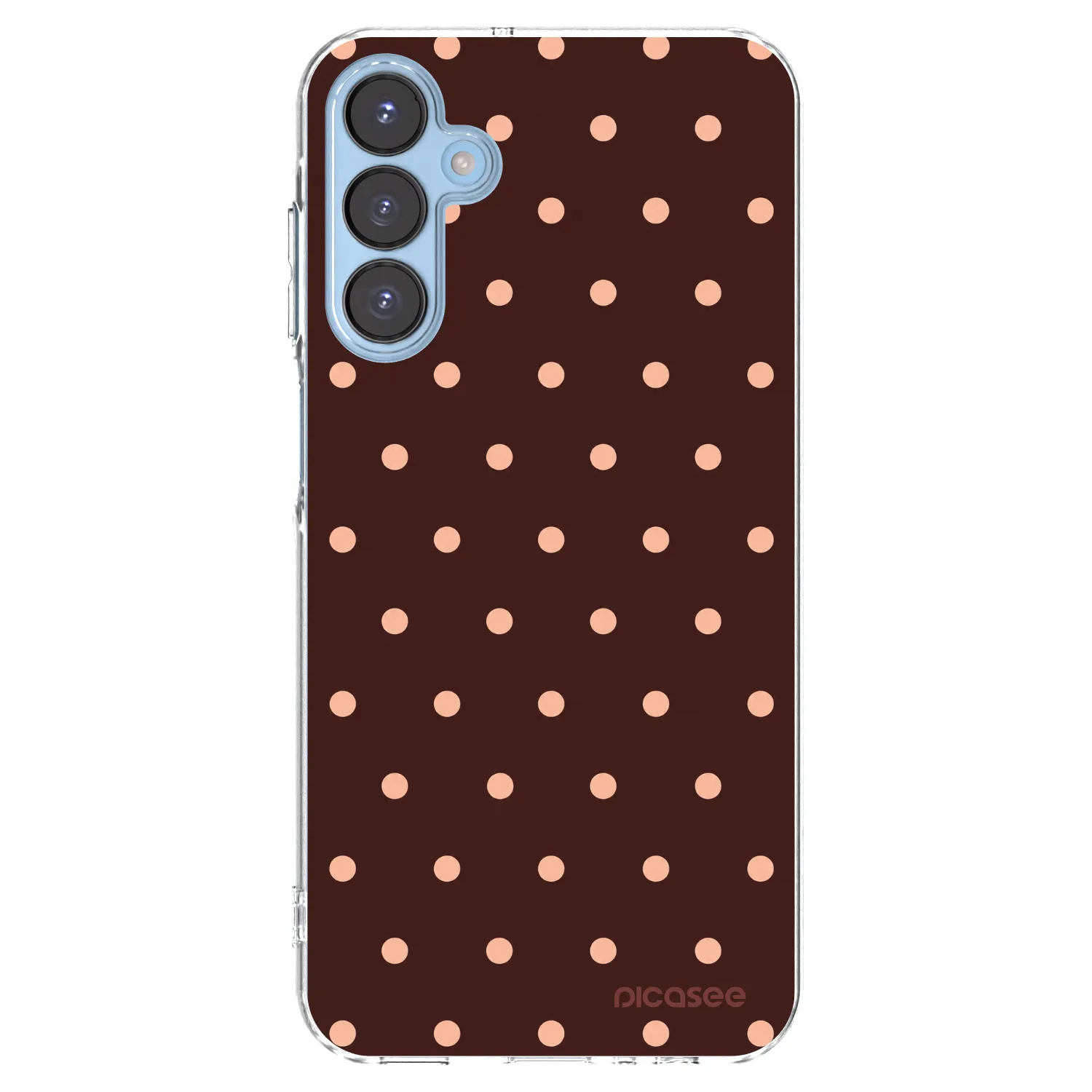 Picasee silikónový prehľadný obal pre Samsung Galaxy A15 A156B 5G - Peach Dots & Chocolate