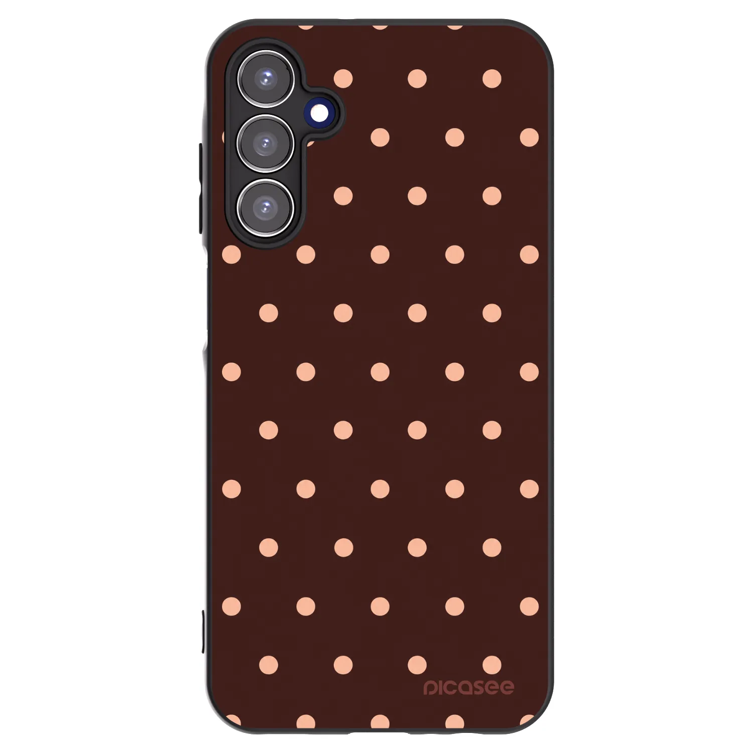 Picasee silikónový čierny obal pre Samsung Galaxy A15 A155F 4G - Peach Dots & Chocolate