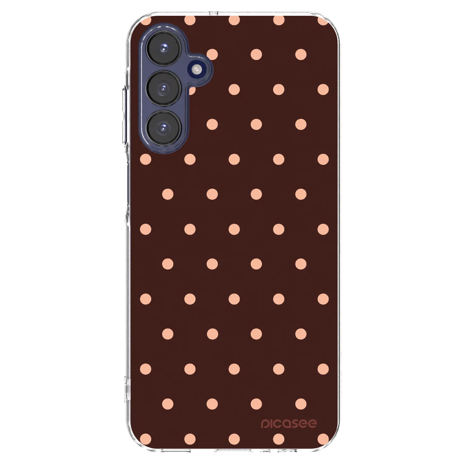 Picasee silikónový prehľadný obal pre Samsung Galaxy A15 A155F 4G - Peach Dots & Chocolate