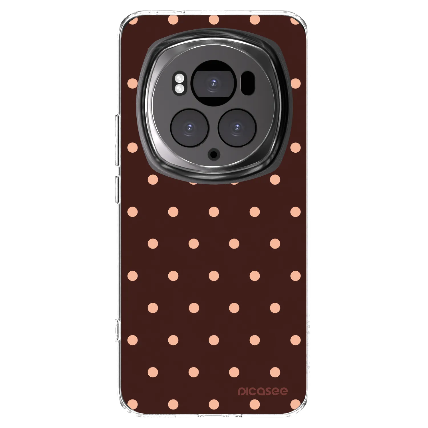 Picasee silikónový prehľadný obal pre Honor Magic6 Pro - Peach Dots & Chocolate
