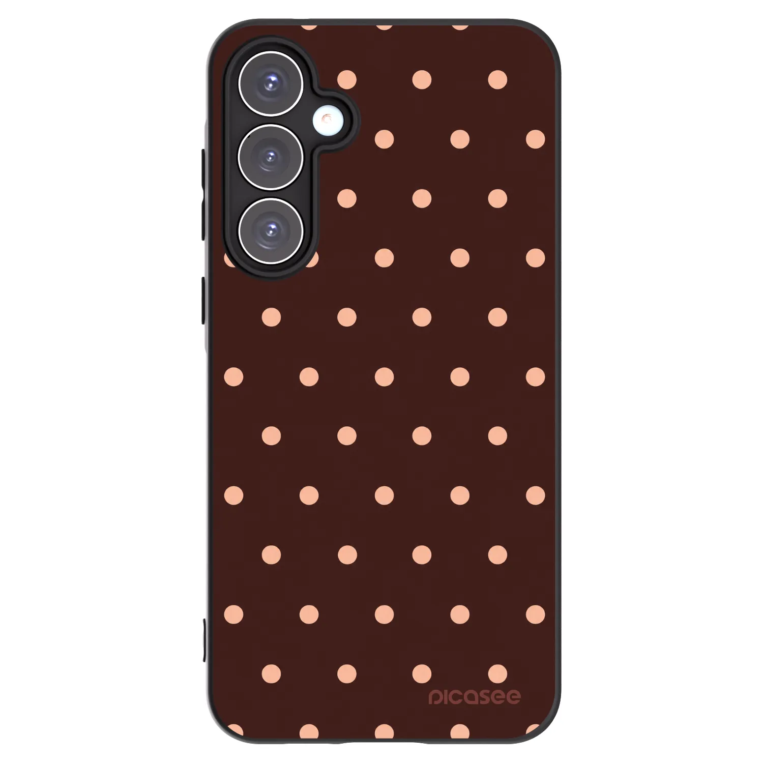 Picasee silikónový čierny obal pre Samsung Galaxy A55 5G A556B - Peach Dots & Chocolate