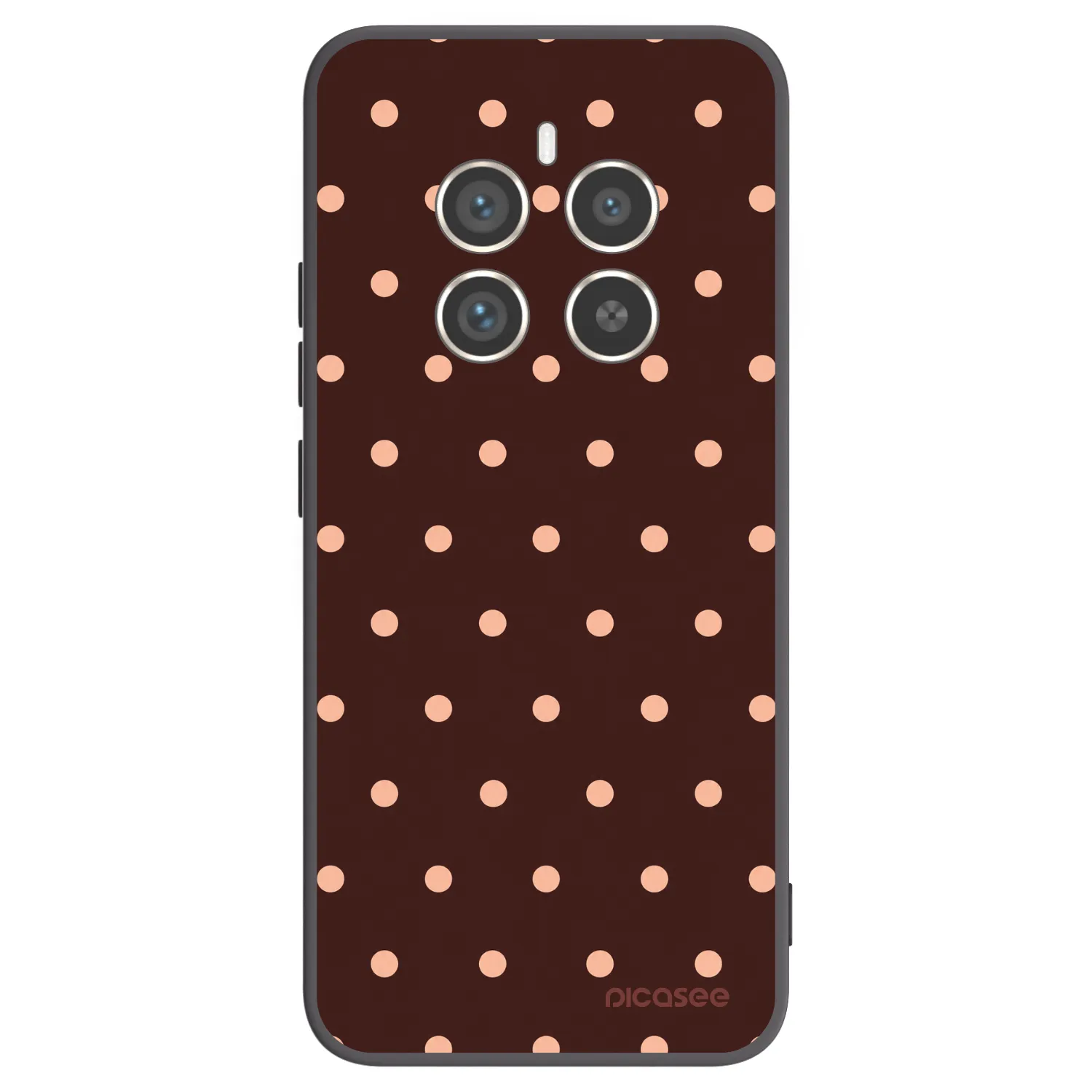 Picasee silikónový čierny obal pre Realme 12 Pro 5G - Peach Dots & Chocolate