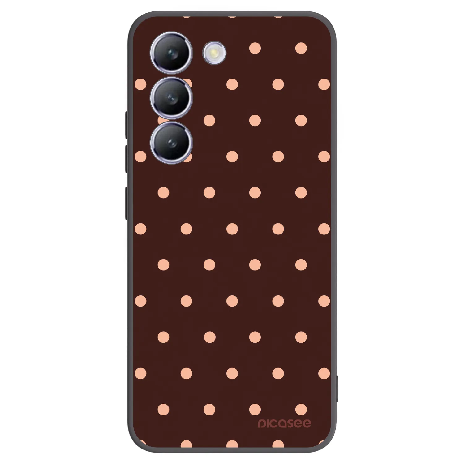 Picasee silikónový čierny obal pre Vivo V40 SE 5G - Peach Dots & Chocolate
