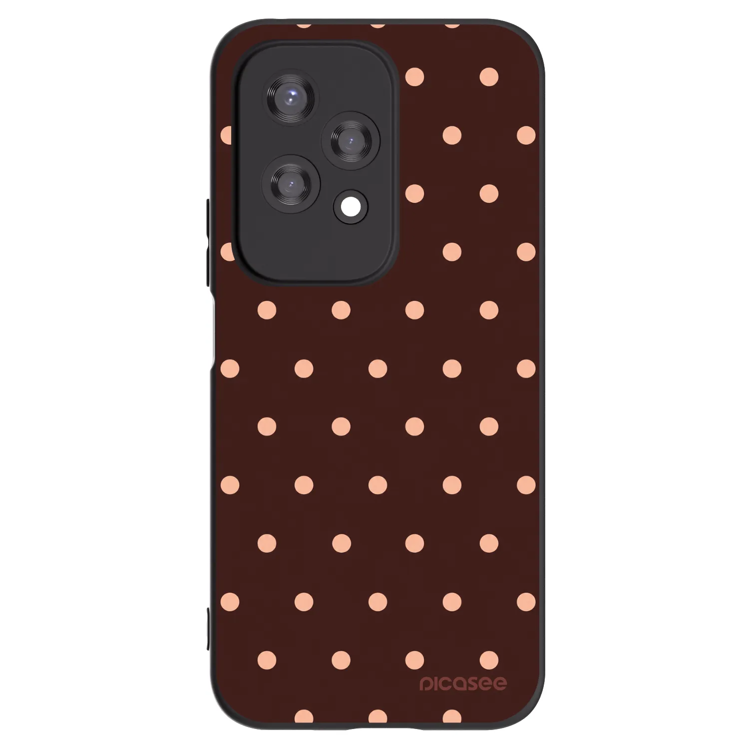 Picasee silikónový čierny obal pre Honor 200 Lite - Peach Dots & Chocolate