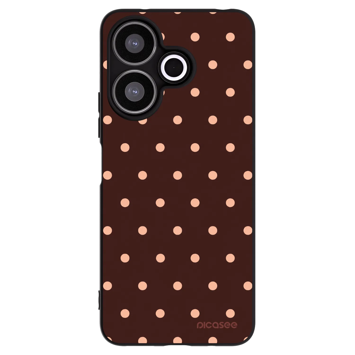 Picasee silikónový čierny obal pre Xiaomi Redmi 13 4G - Peach Dots & Chocolate
