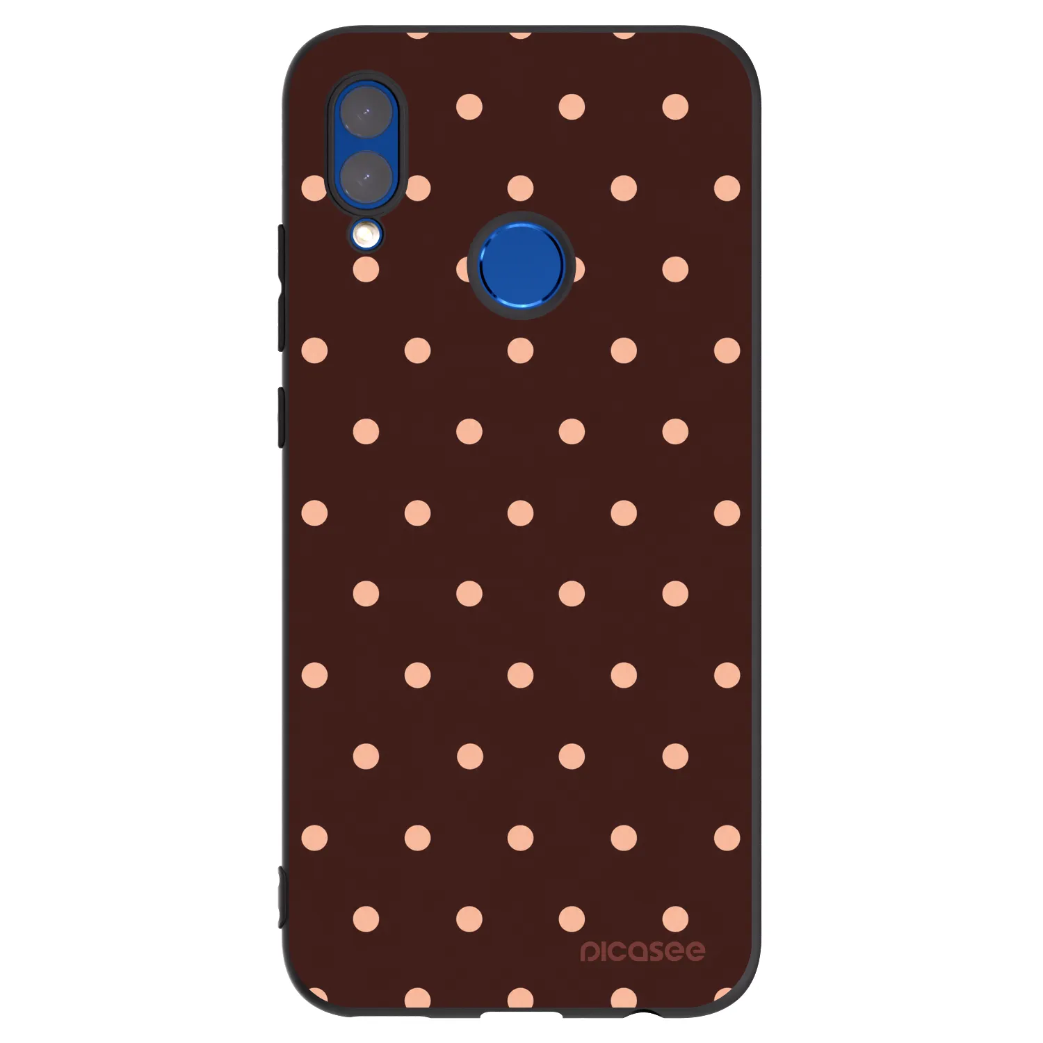 Picasee silikónový čierny obal pre Honor 10 Lite - Peach Dots & Chocolate