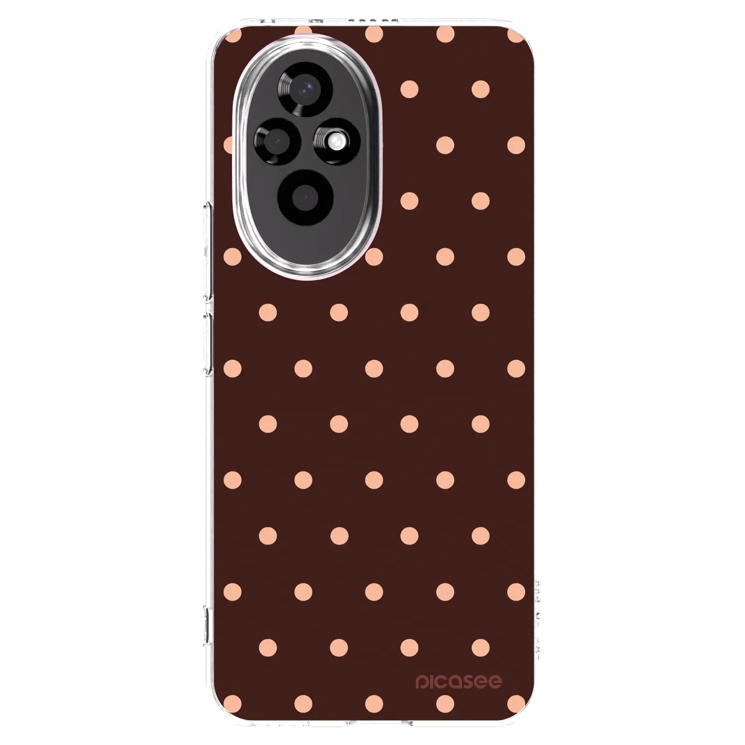 Picasee silikónový prehľadný obal pre Honor 200 5G - Peach Dots & Chocolate