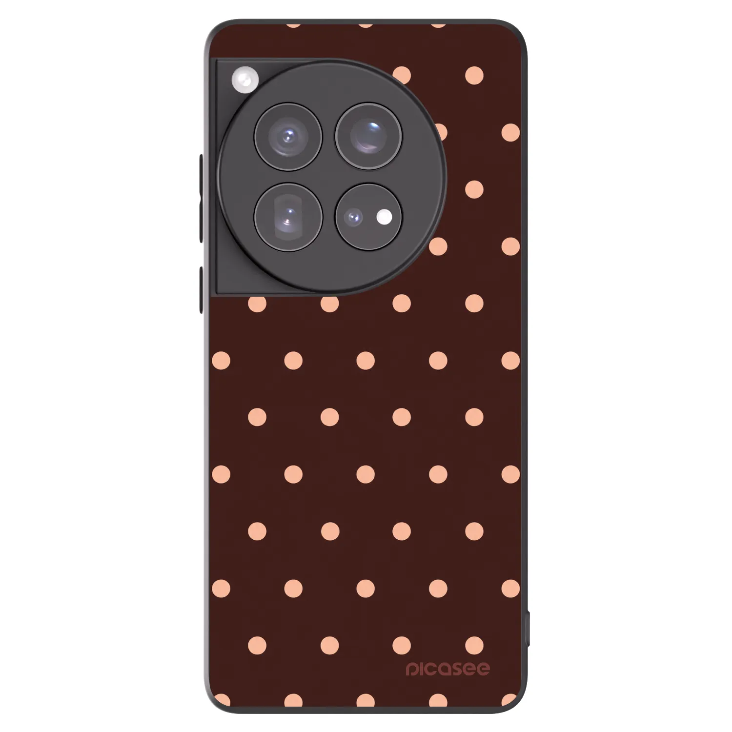 Picasee silikónový čierny obal pre OnePlus 12 5G - Peach Dots & Chocolate