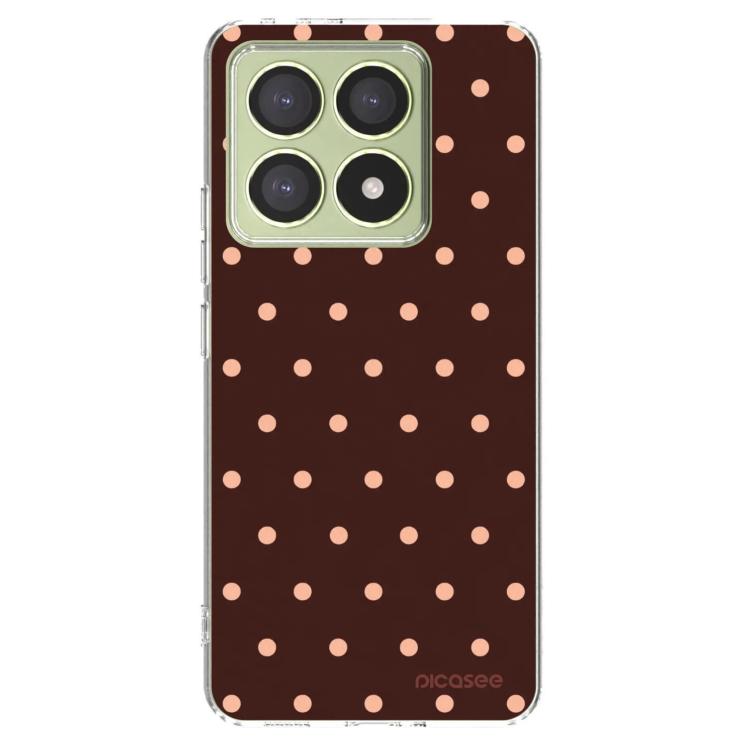 Picasee silikónový prehľadný obal pre Xiaomi 14T - Peach Dots & Chocolate