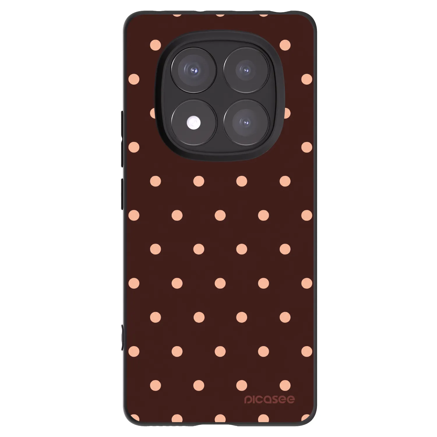 Picasee silikónový čierny obal pre Xiaomi Redmi Note 14 Pro 5G - Peach Dots & Chocolate